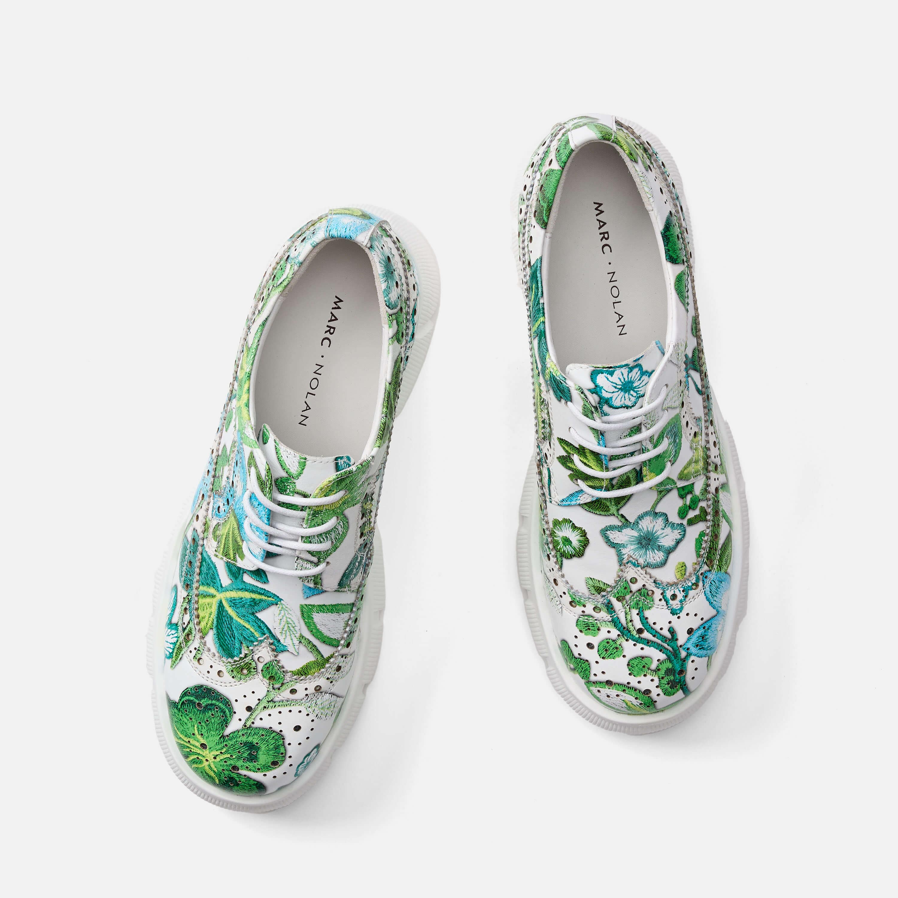 Ms. Alexander Green Floral Lug Wingtip Sneakers