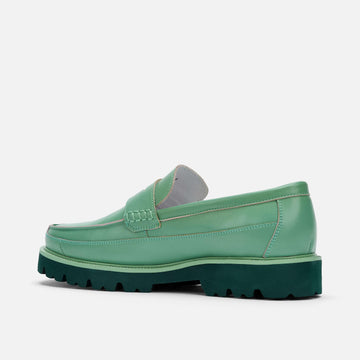 Adler Green Ombré Leather Penny Loafers
