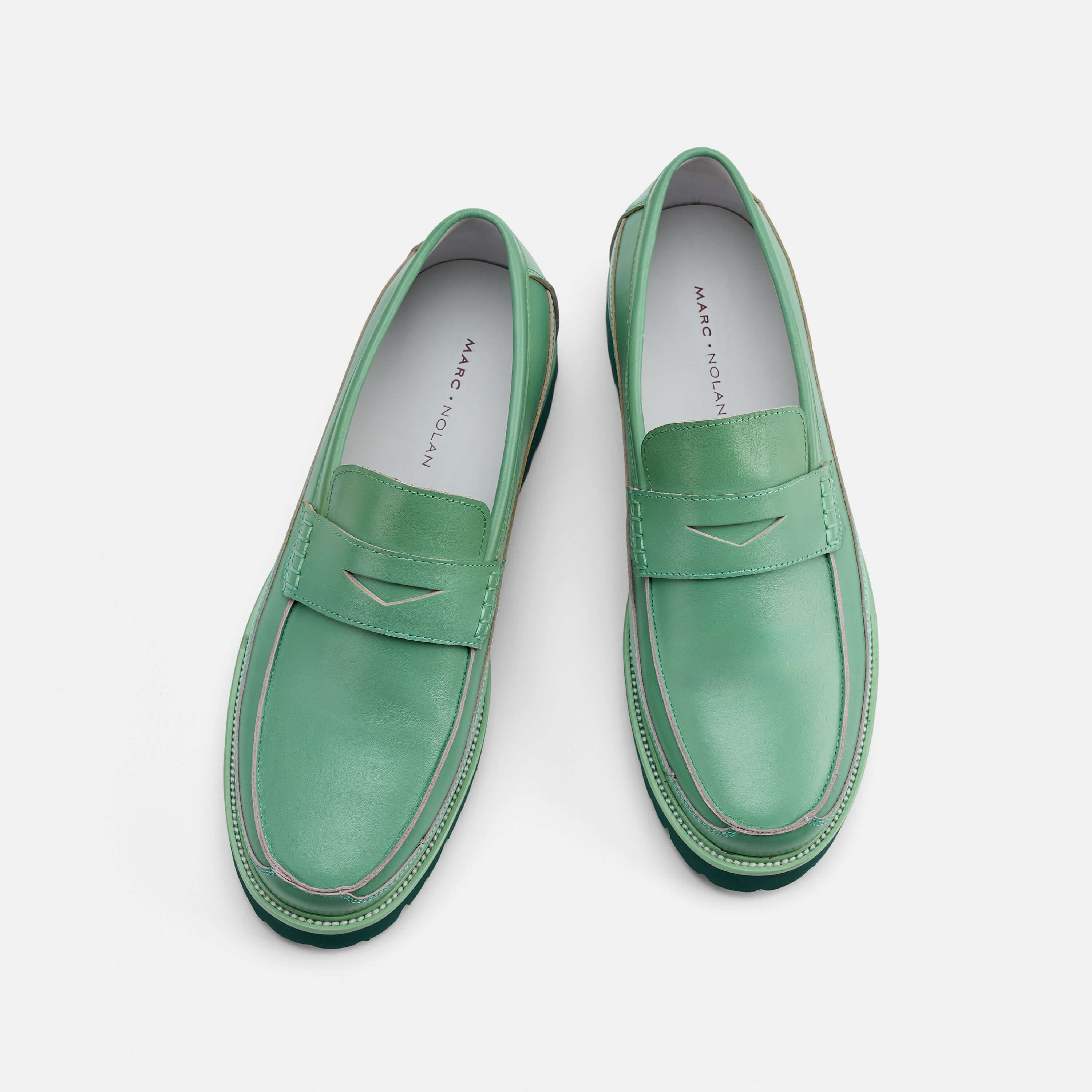 Adler Green Ombre Penny Loafers