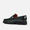 Adler Green Patent Leather Penny Loafers