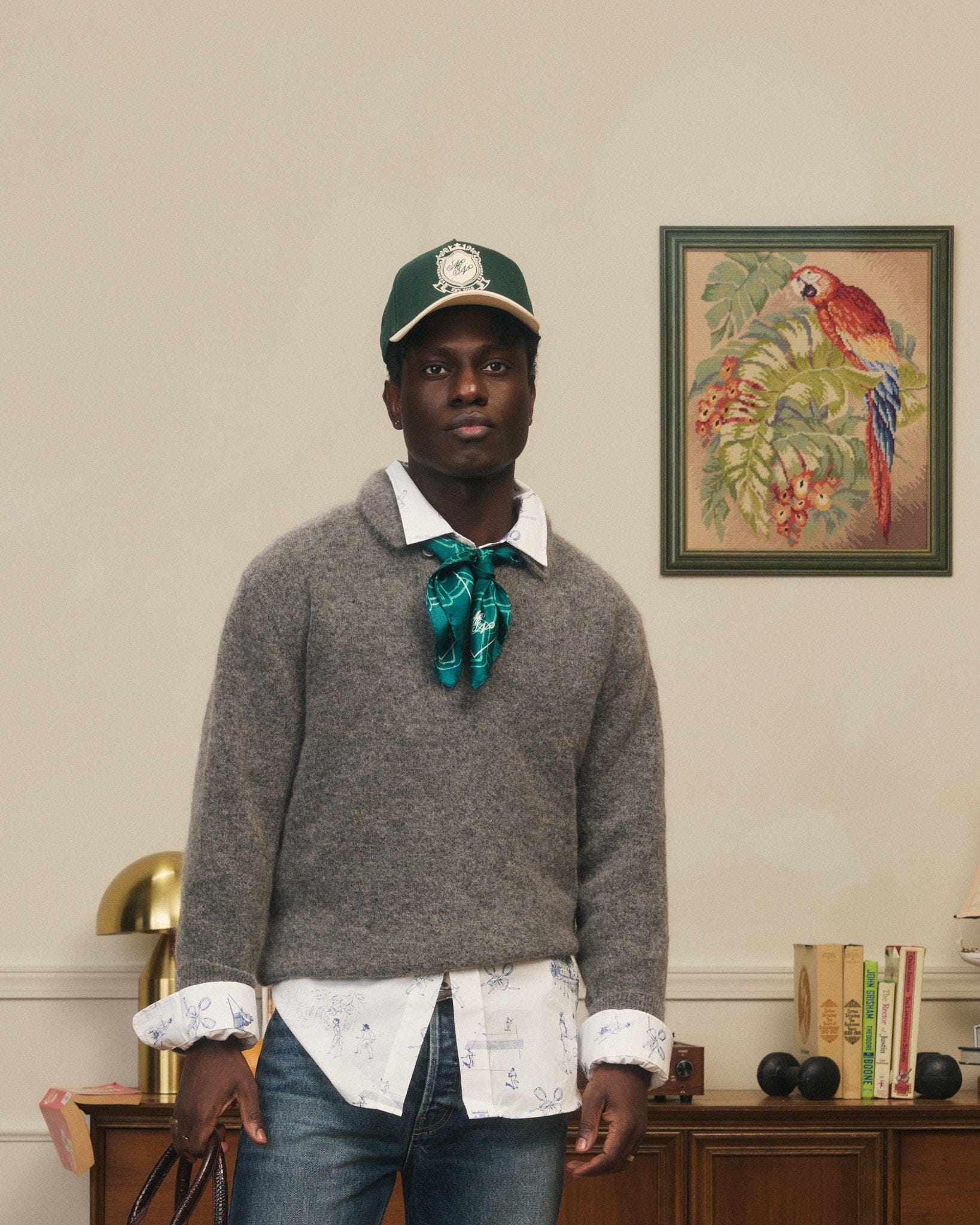 Marc Nolan Silk Scarf - Green