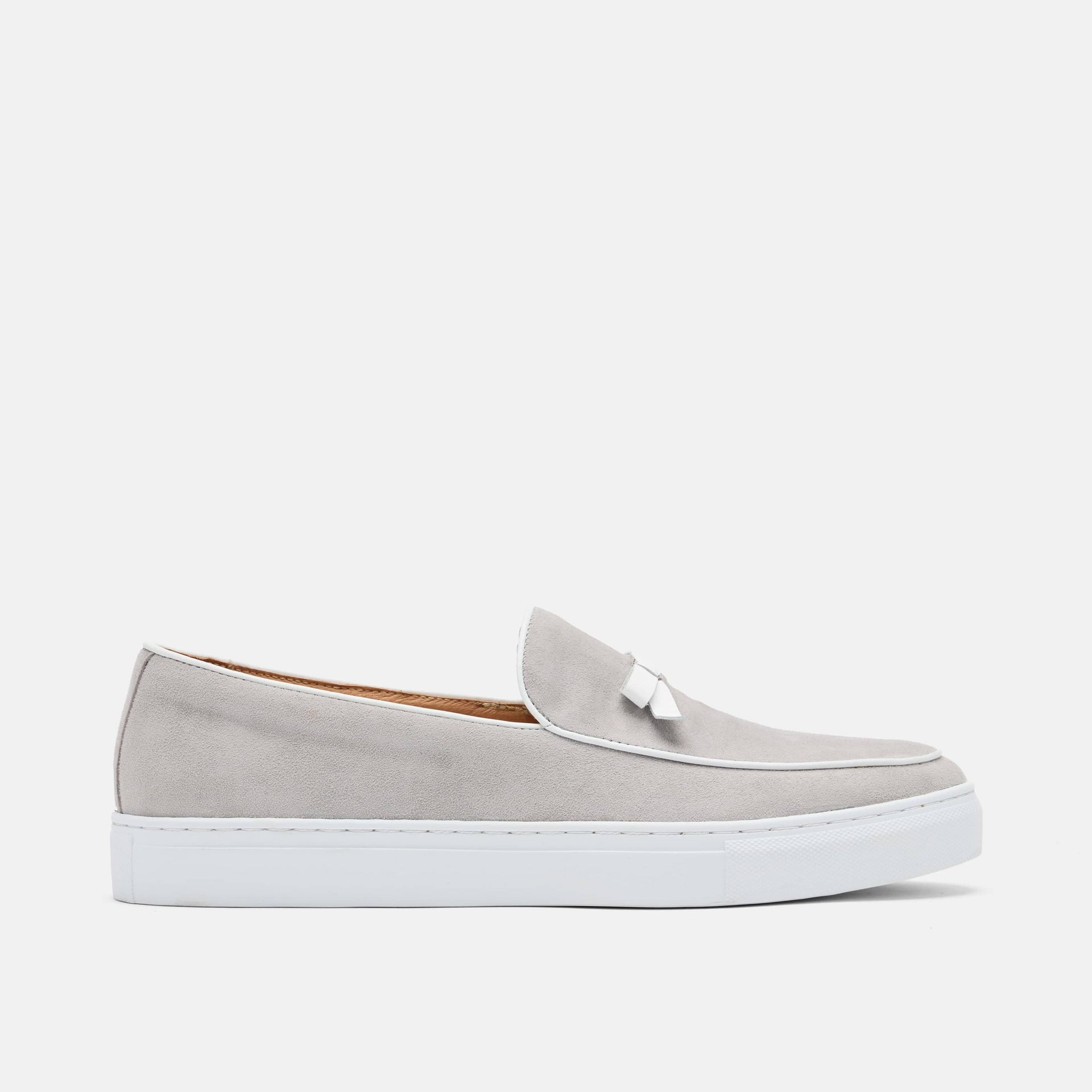 Odell Light Grey Suede Belgian Loafer Sneakers