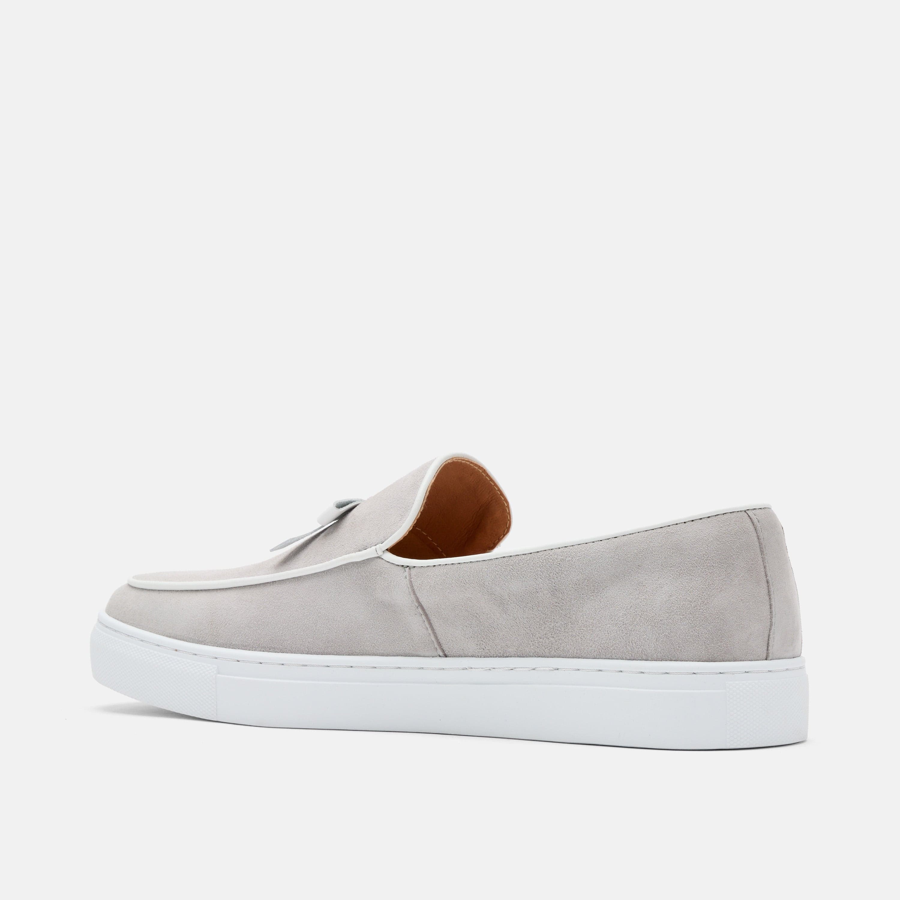 Odell Light Grey Suede Belgian Loafer Sneakers