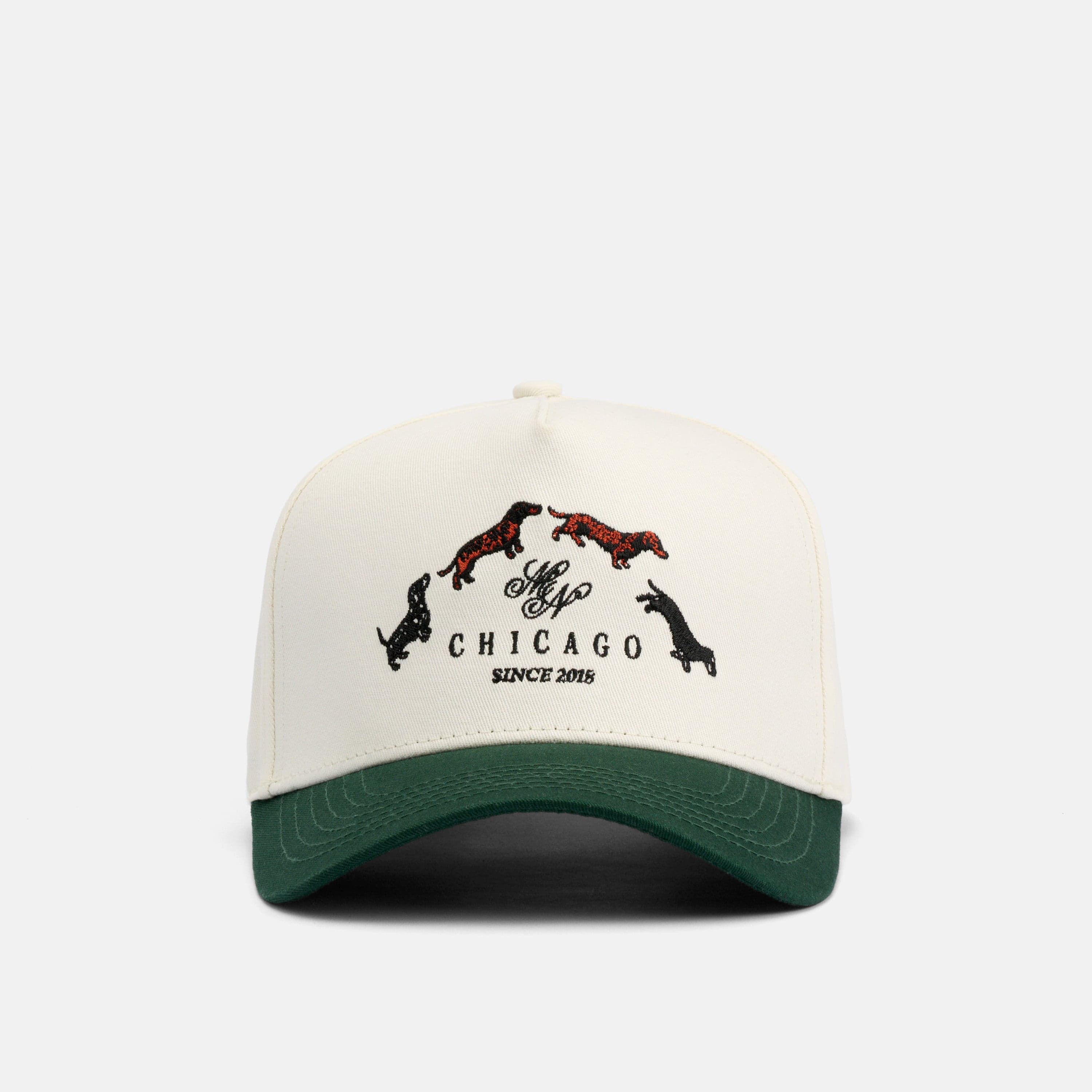 Marc Nolan Dachshund Logo Hat - Cream/Green