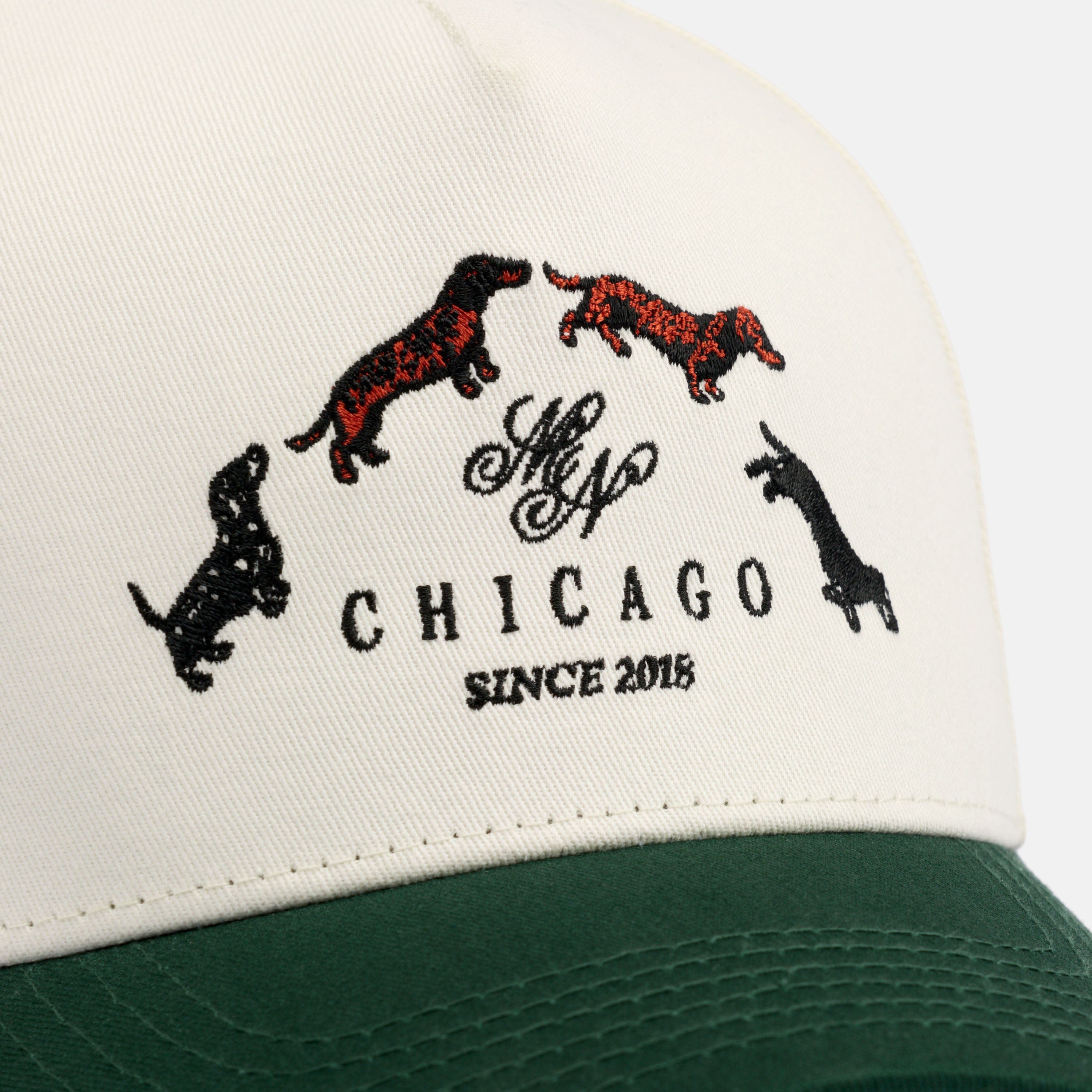 Marc Nolan Dachshund Logo Hat - Cream/Green