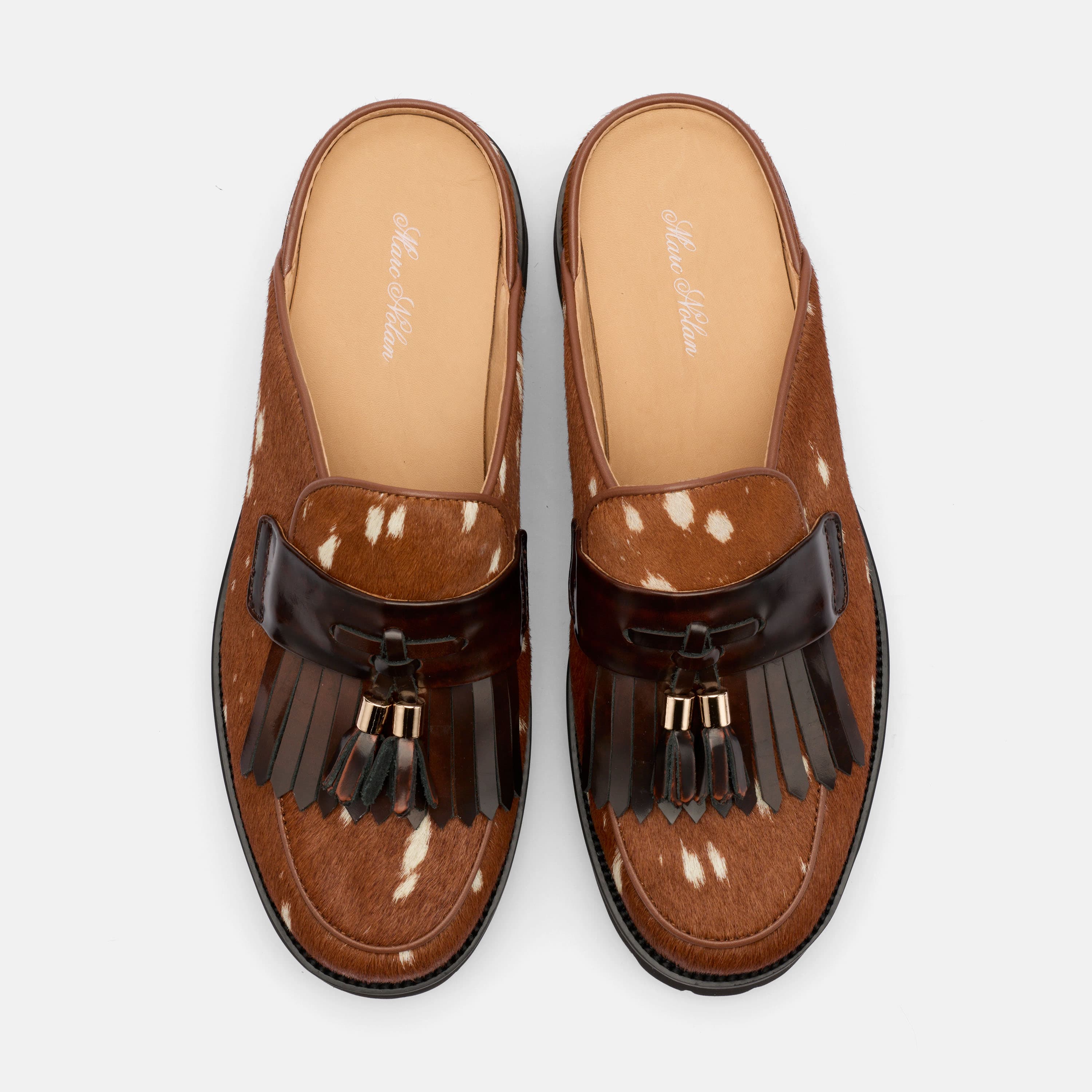 Hollis Deer Brown Tassel Mule