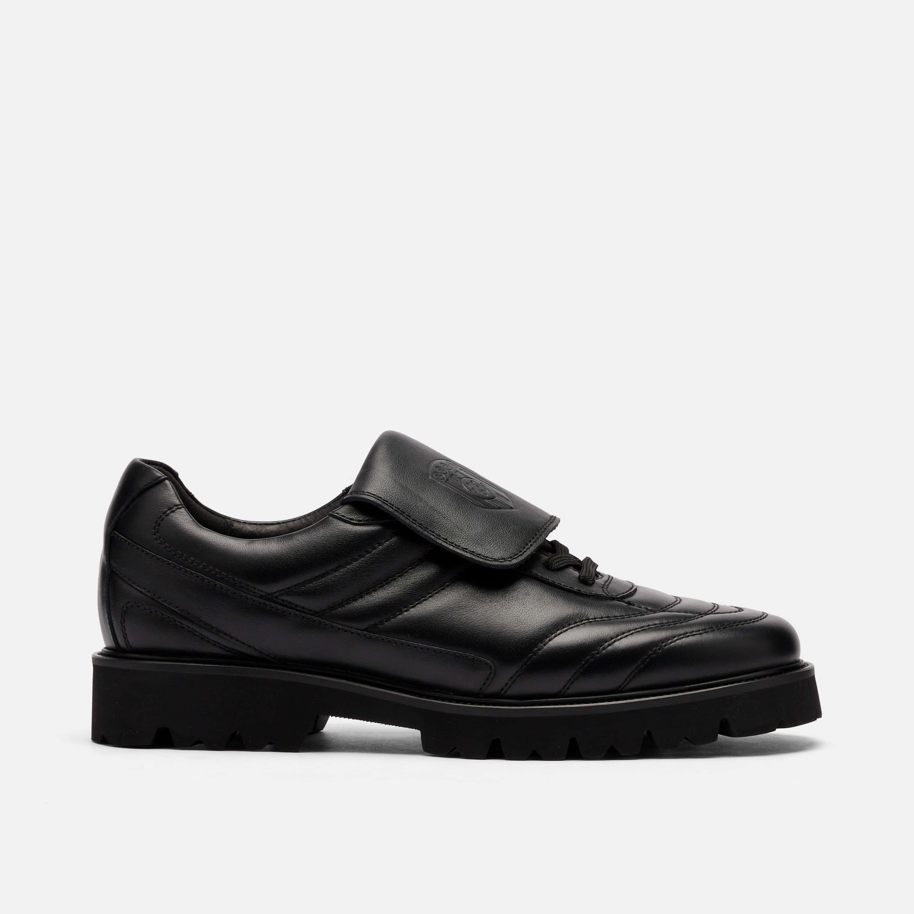 Johan Black Leather Lug Soccer Derbys