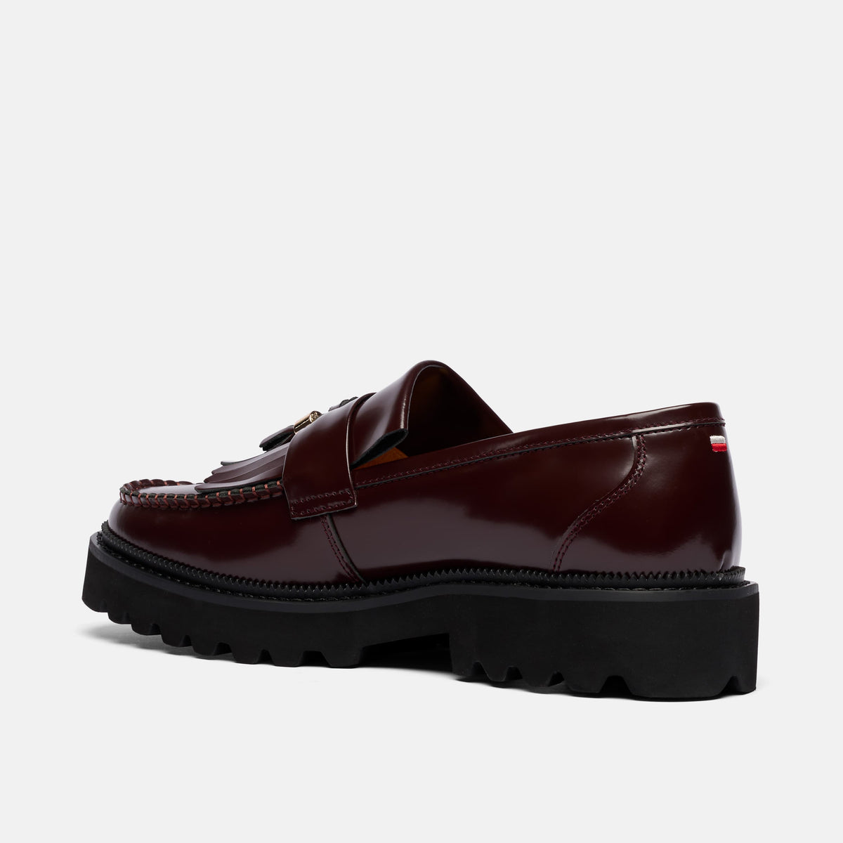 Journey Burgundy Leather Lug Tassel Loafer