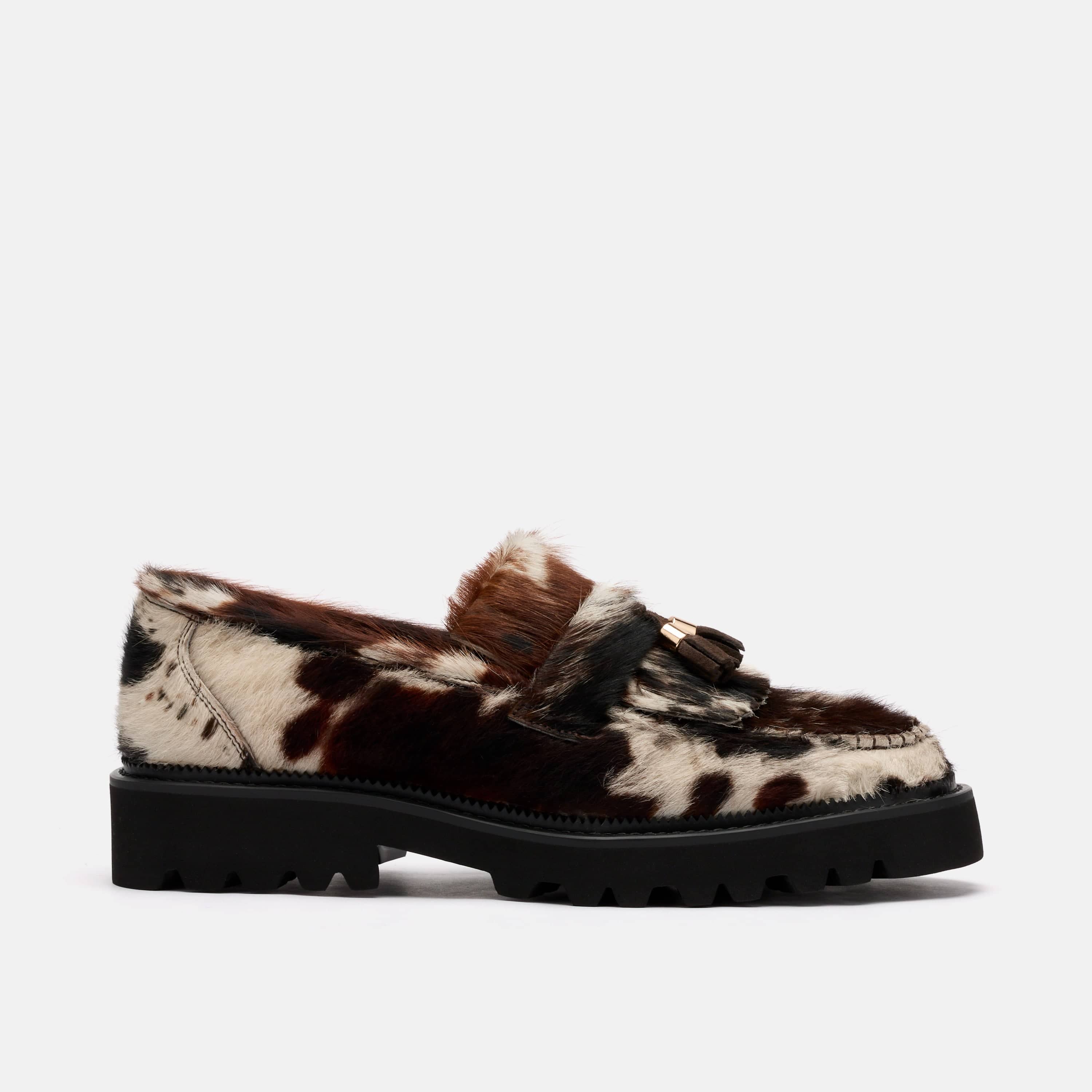 Journey Dark Horse Pony Hair Lug Tassel Loafer