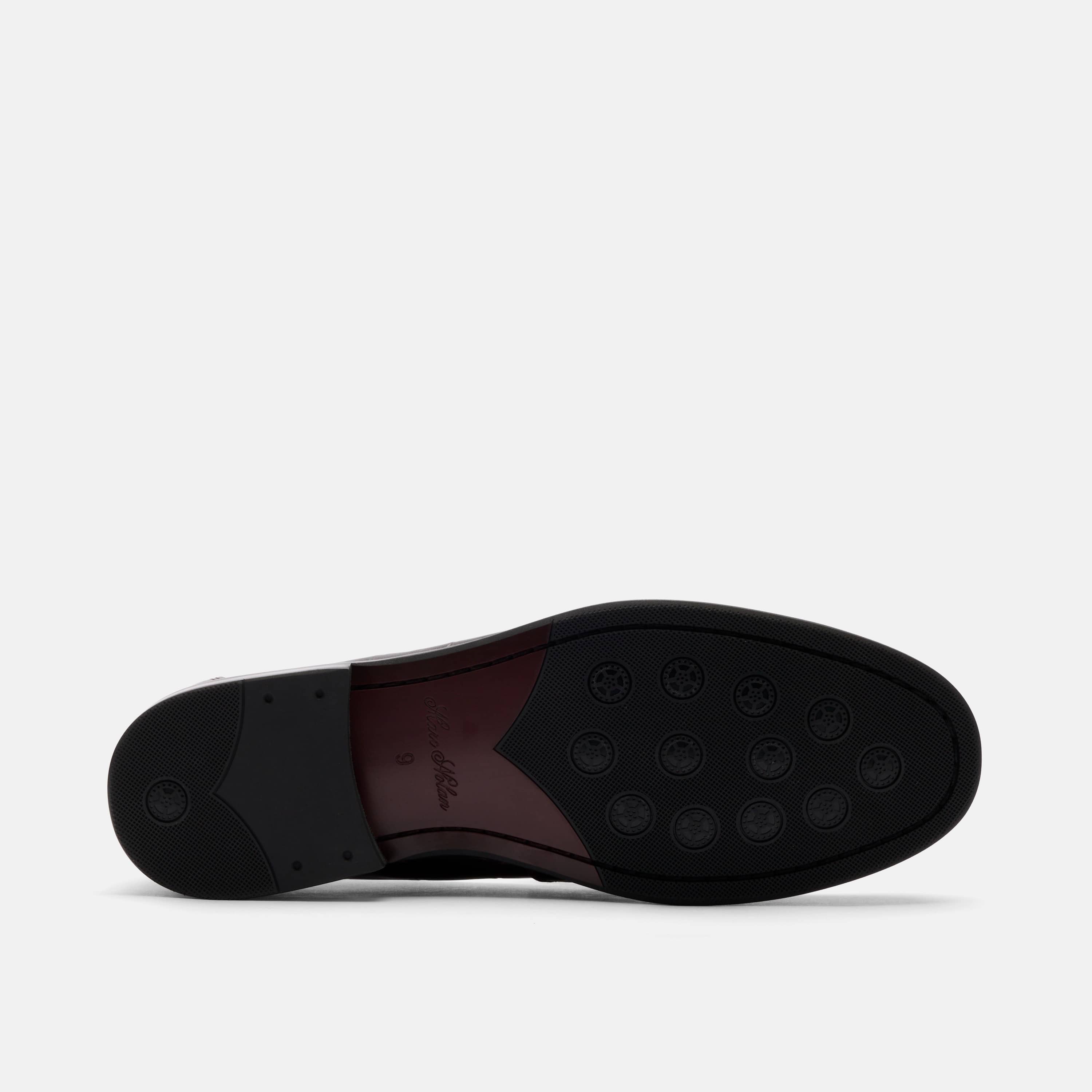 Kennedy Black Croc Pleated Leather Penny Loafers