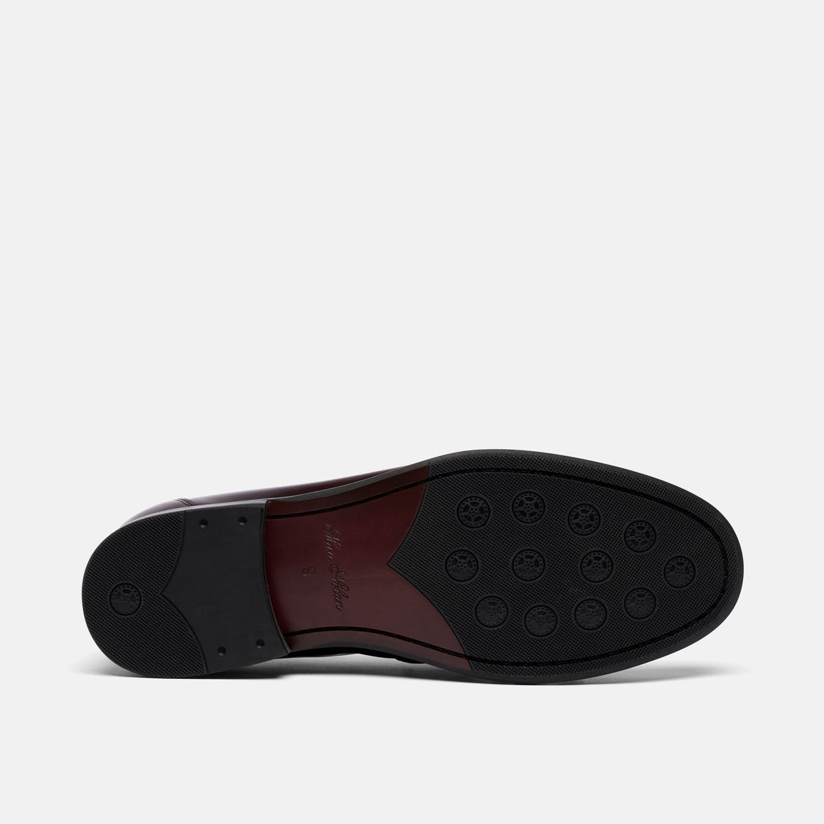 Kennedy Burgundy Patent Pleated Leather Penny Loafers