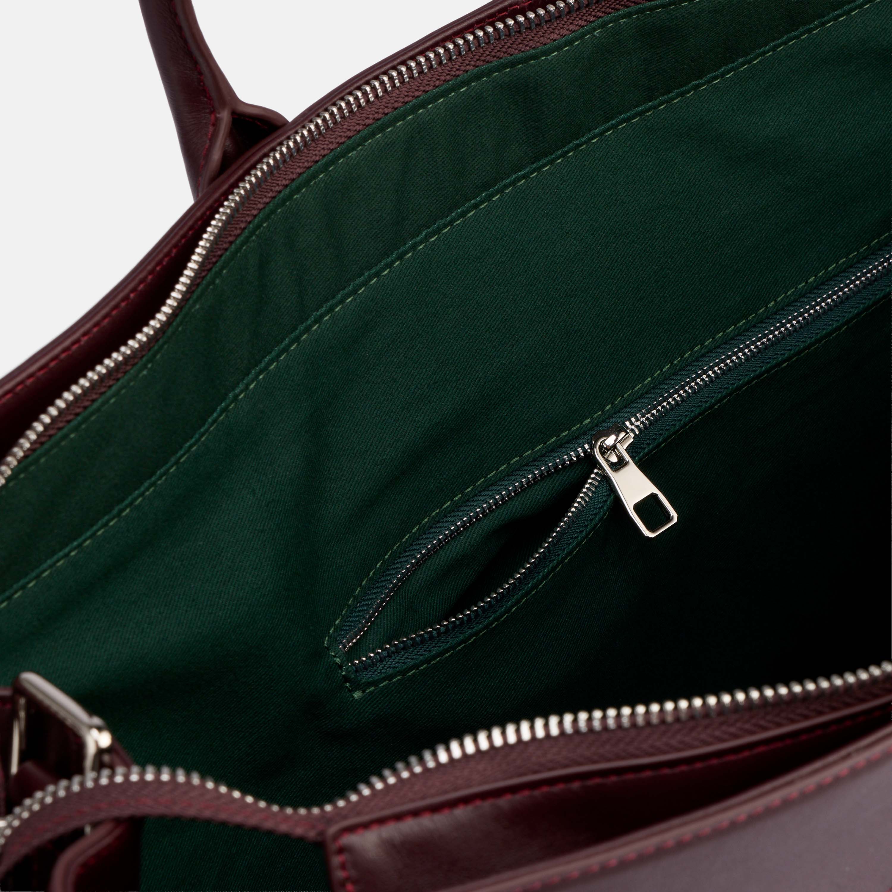 Marc Nolan Large Woven Leather Weekender - Oxblood