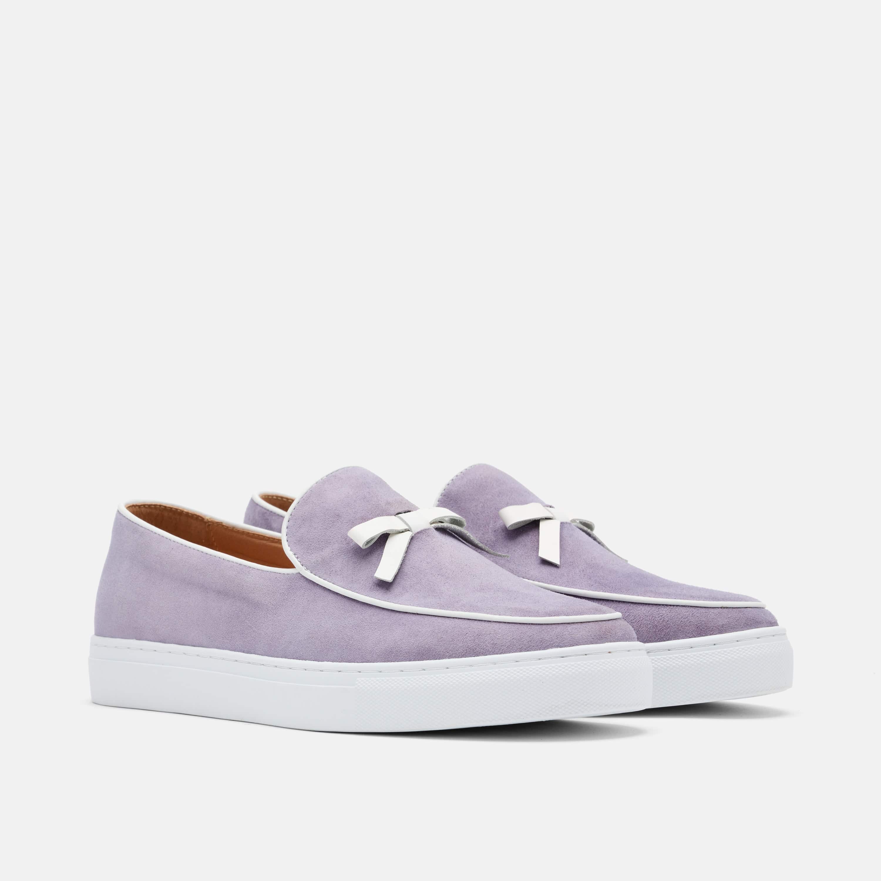 Odell Lavender Suede Belgian Loafer Sneakers