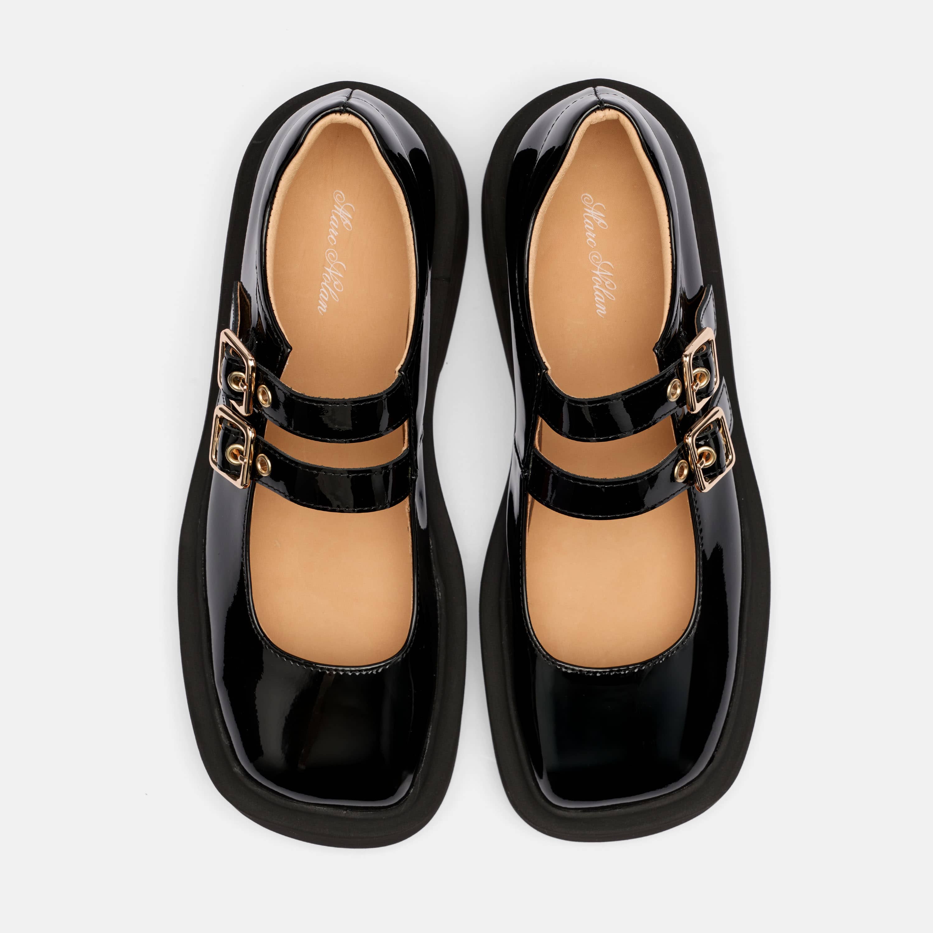 Lena Black Patent Double Buckle Mary Jane