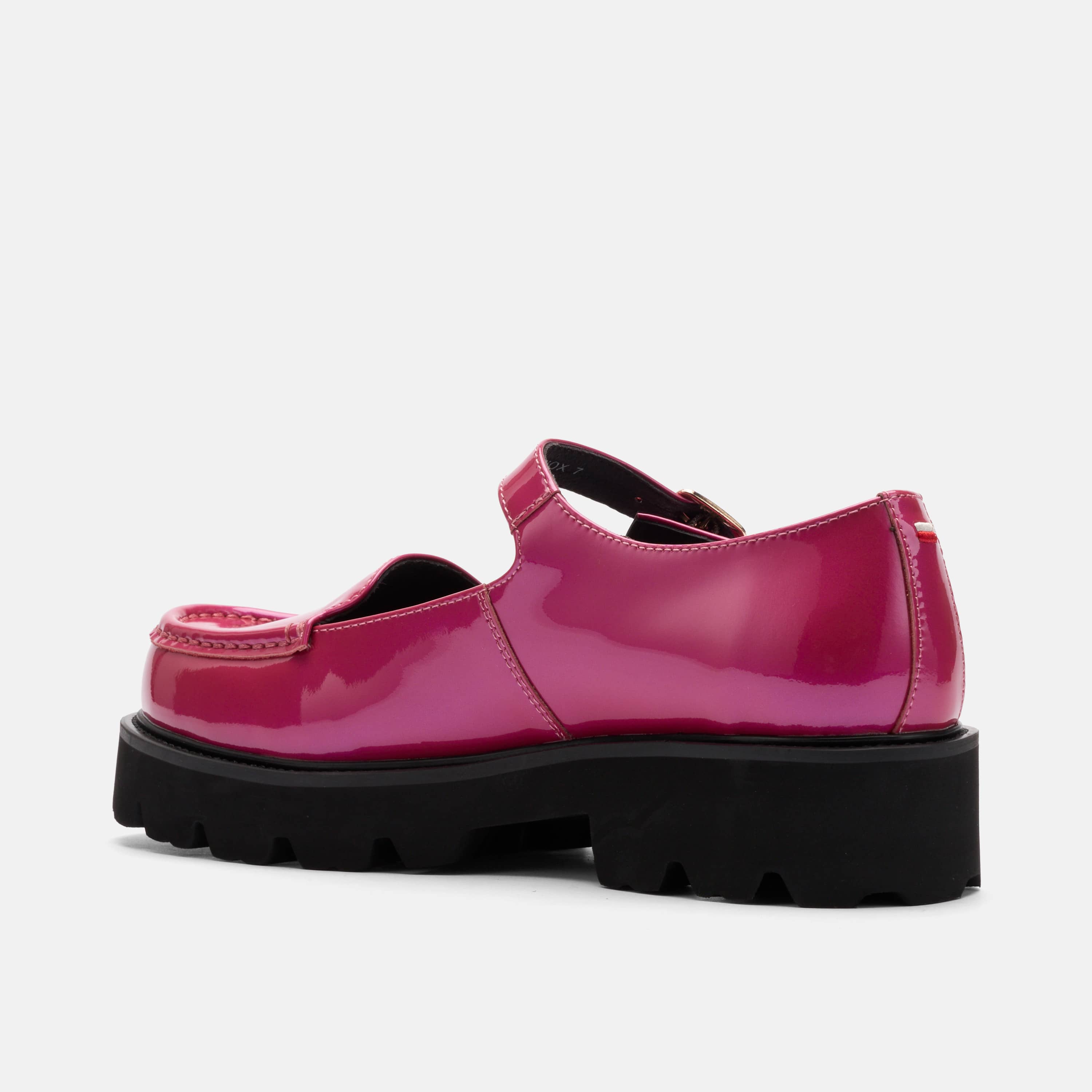 Lennox Magenta Patent Lug Mary Jane Loafer