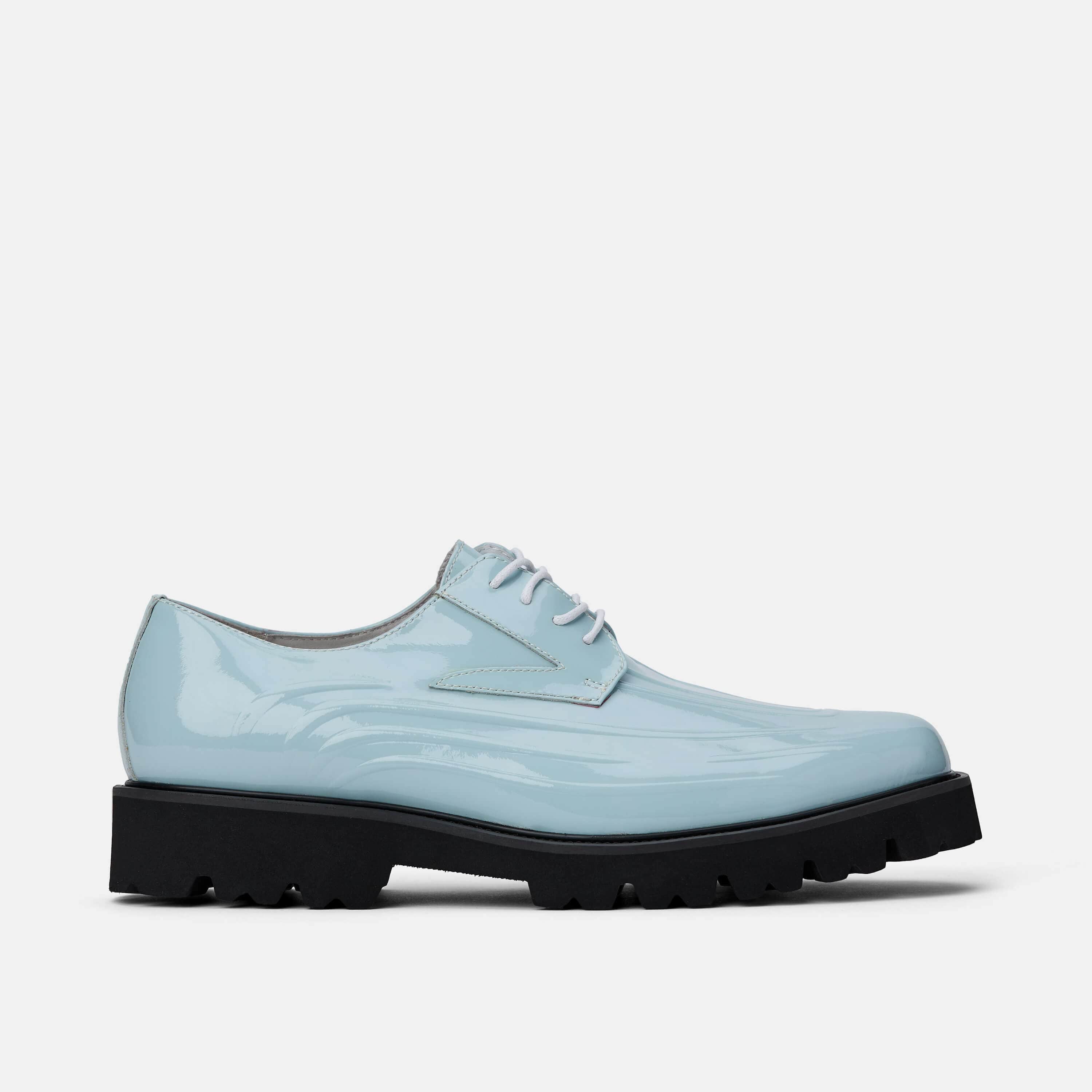 Jayden Light Blue Lug Sole Derby Shoes