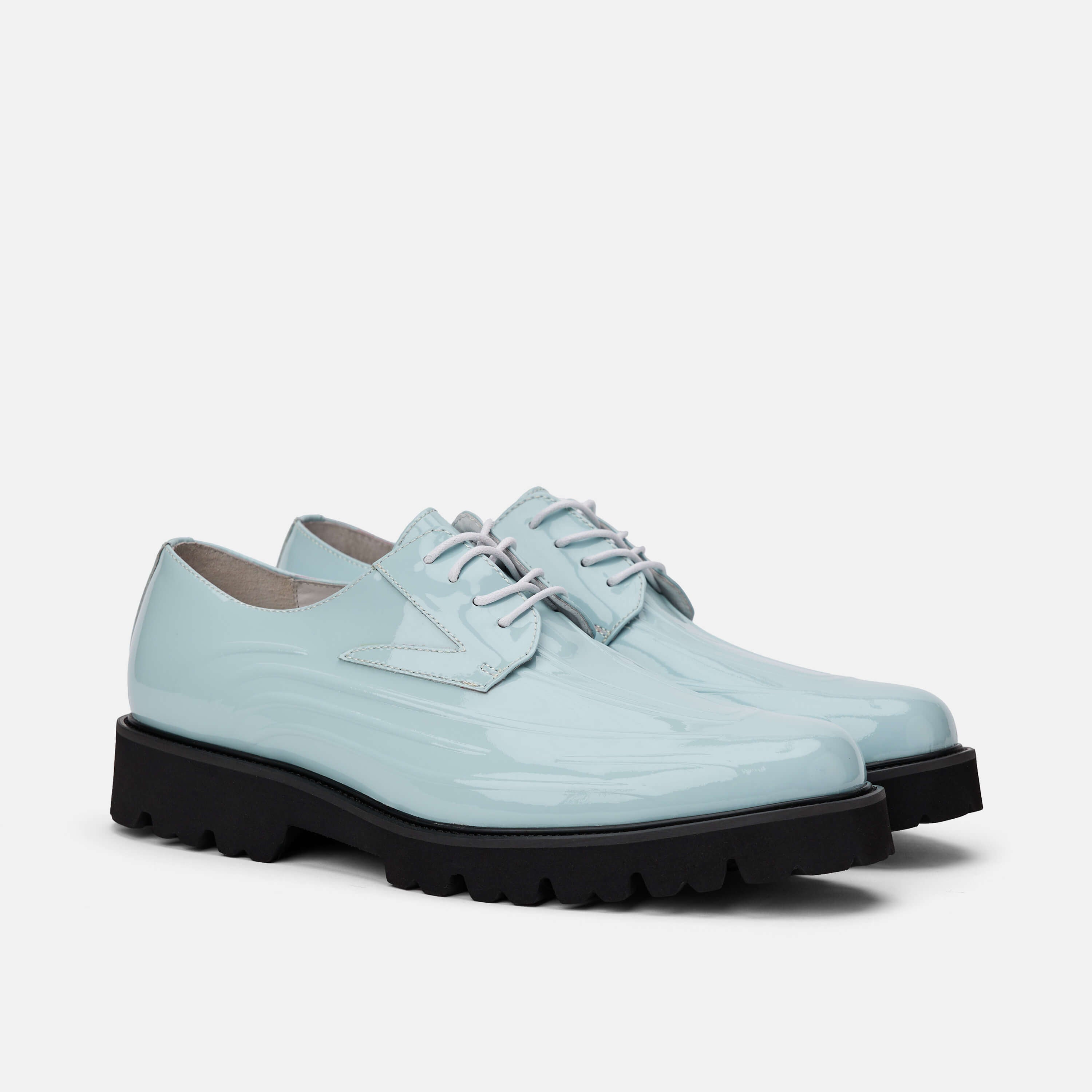 Jayden Light Blue Lug Sole Derby Shoes