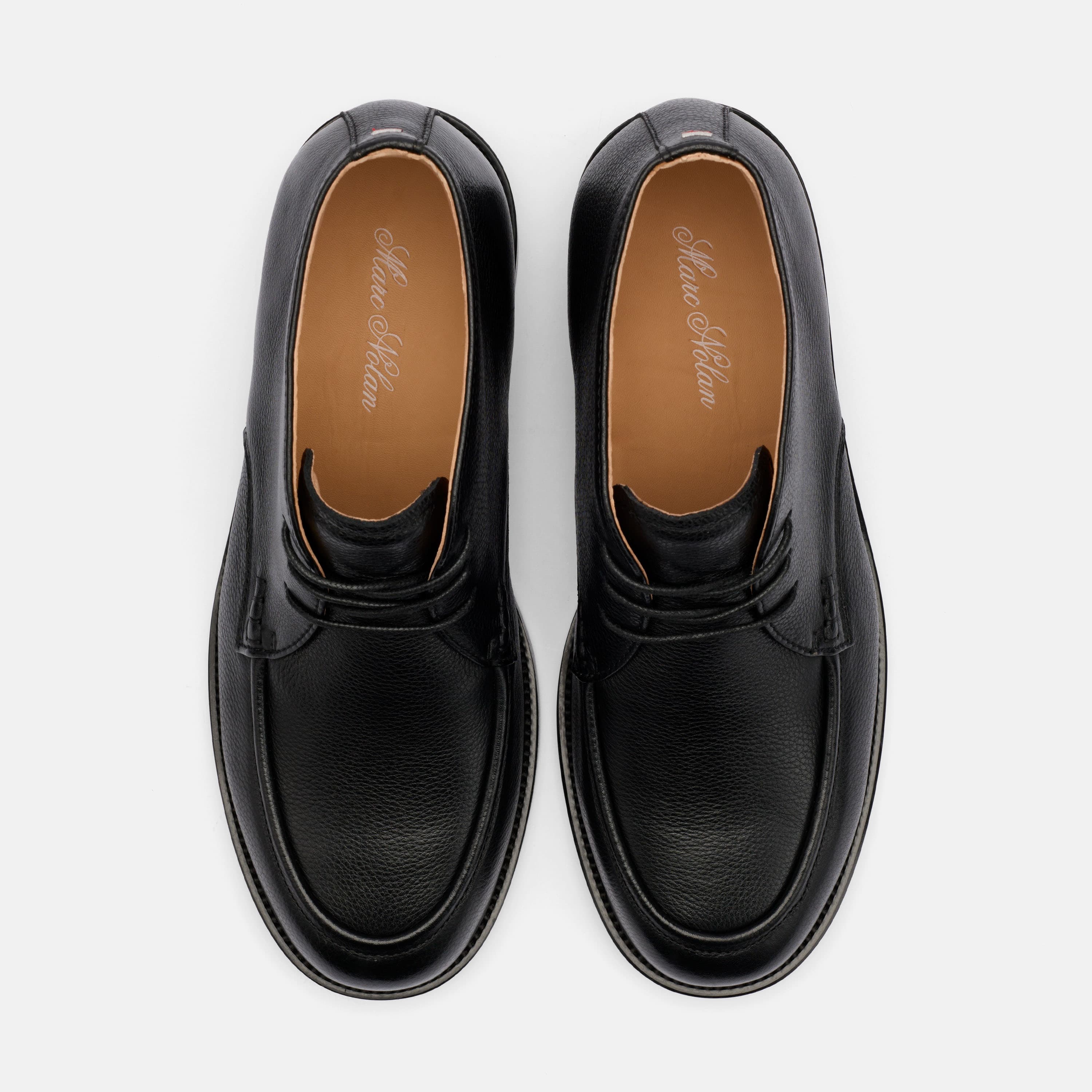 Logan Black Leather Chukka Boots