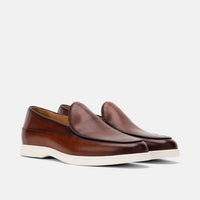 Alessandro Mahogany Leather Venetian Loafers