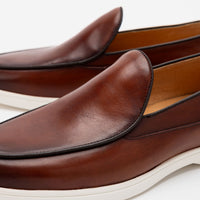 Alessandro Mahogany Leather Venetian Loafers