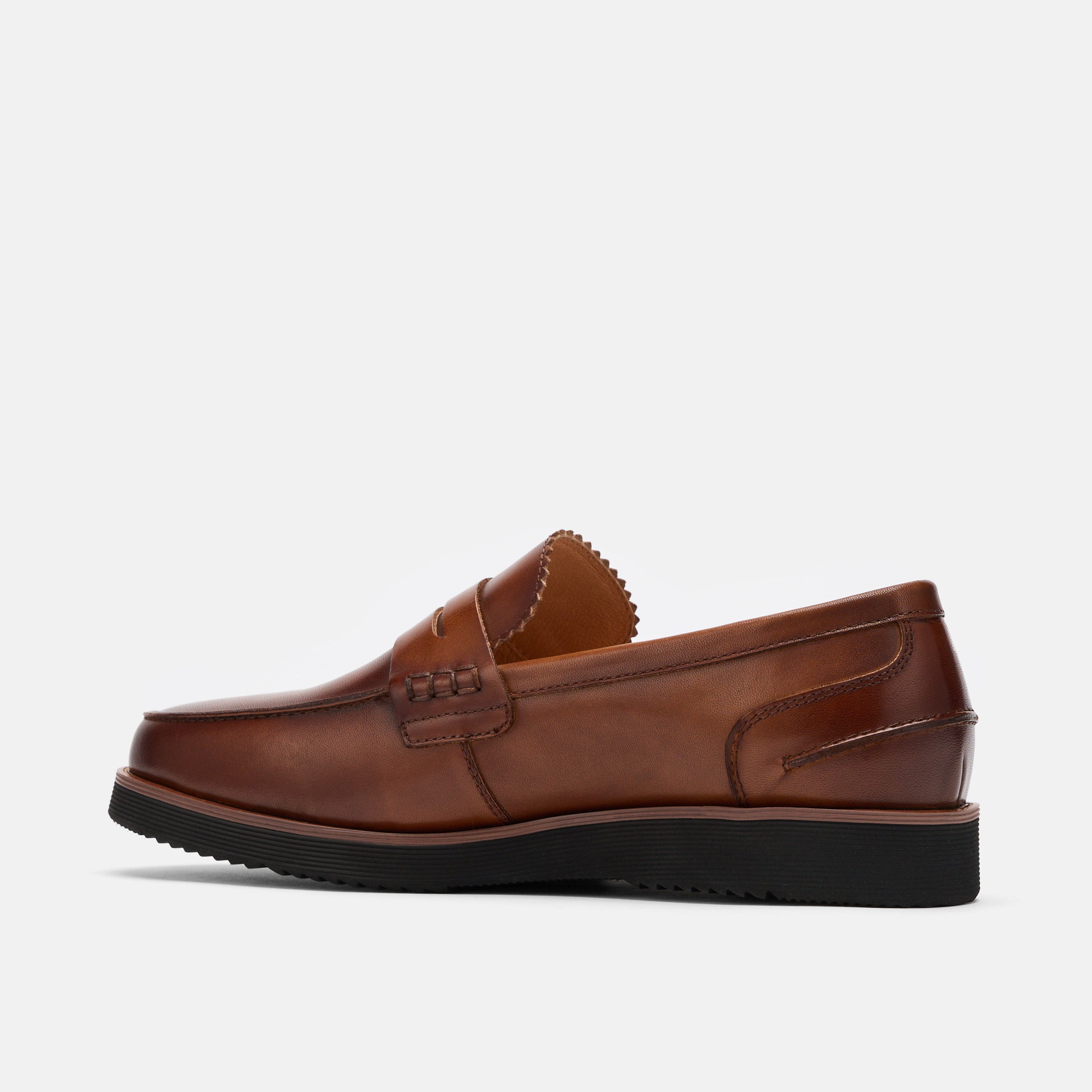 Abe Mahogany Leather Penny Loafers