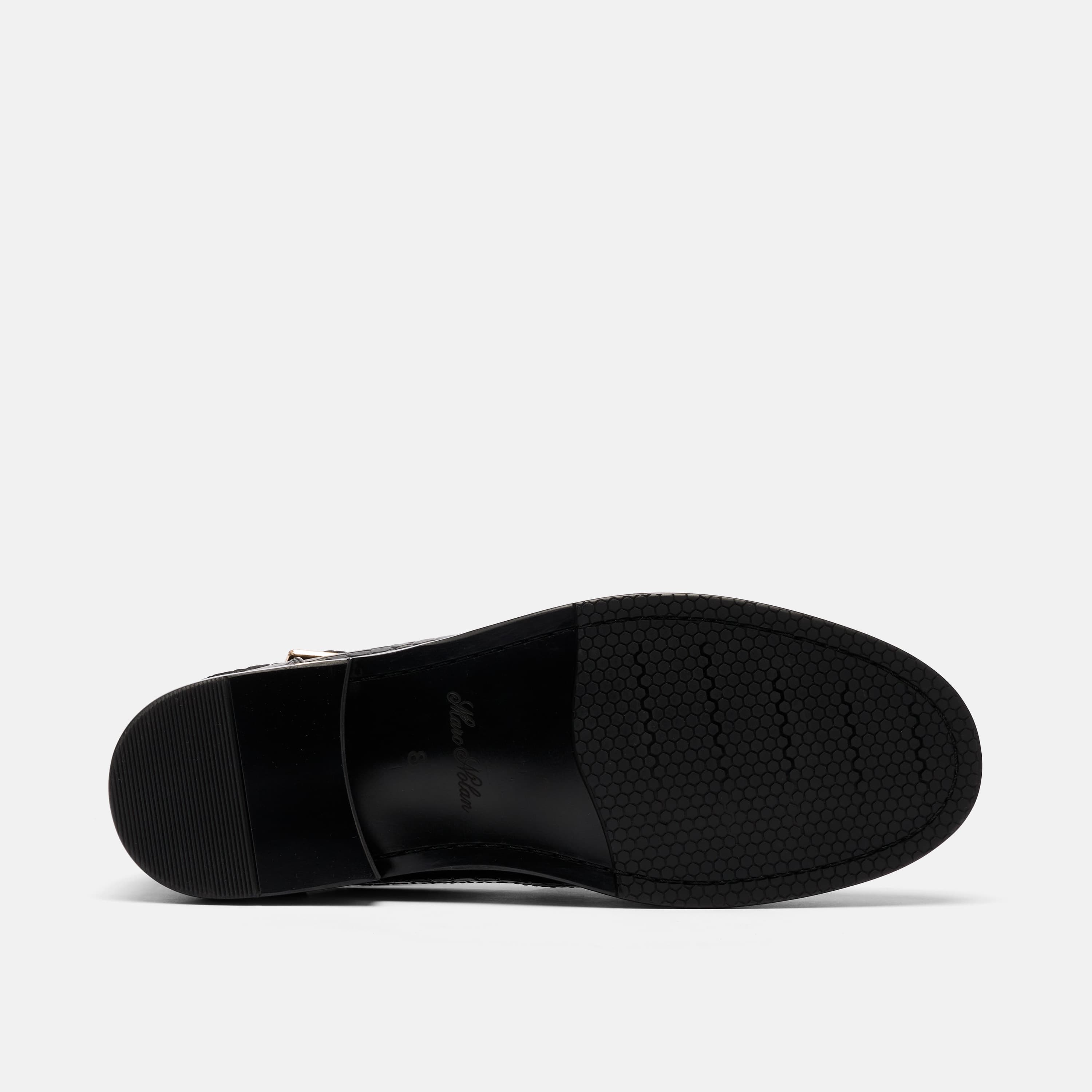 Mariner Black Crocskin Leather Fisherman Sandals