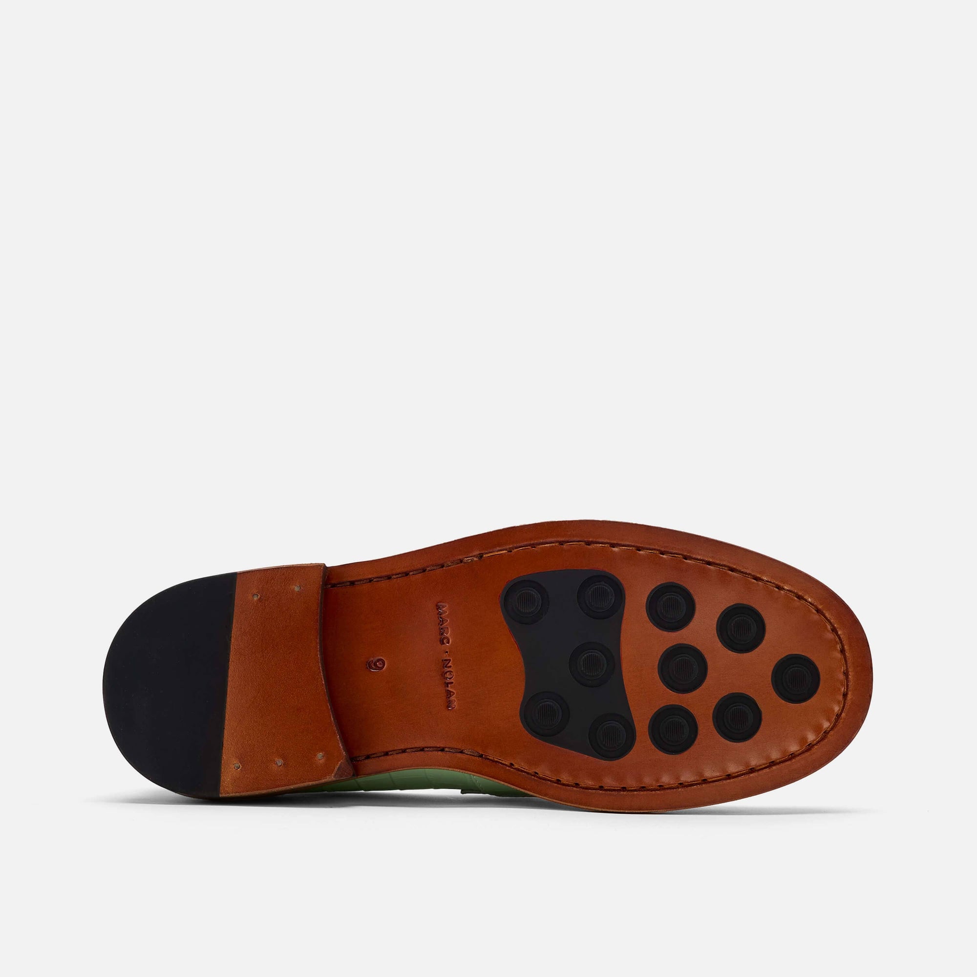 Boardwalk Mint Croc Leather Horse-Bit Loafers