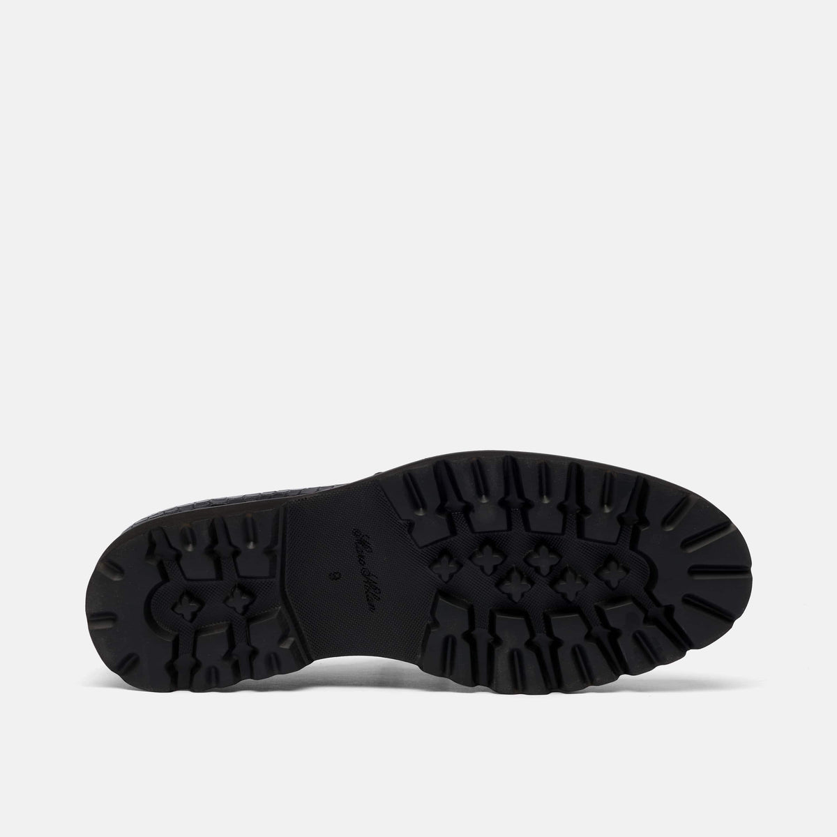 Montana Black Croc Leather Moc Toe Derbys
