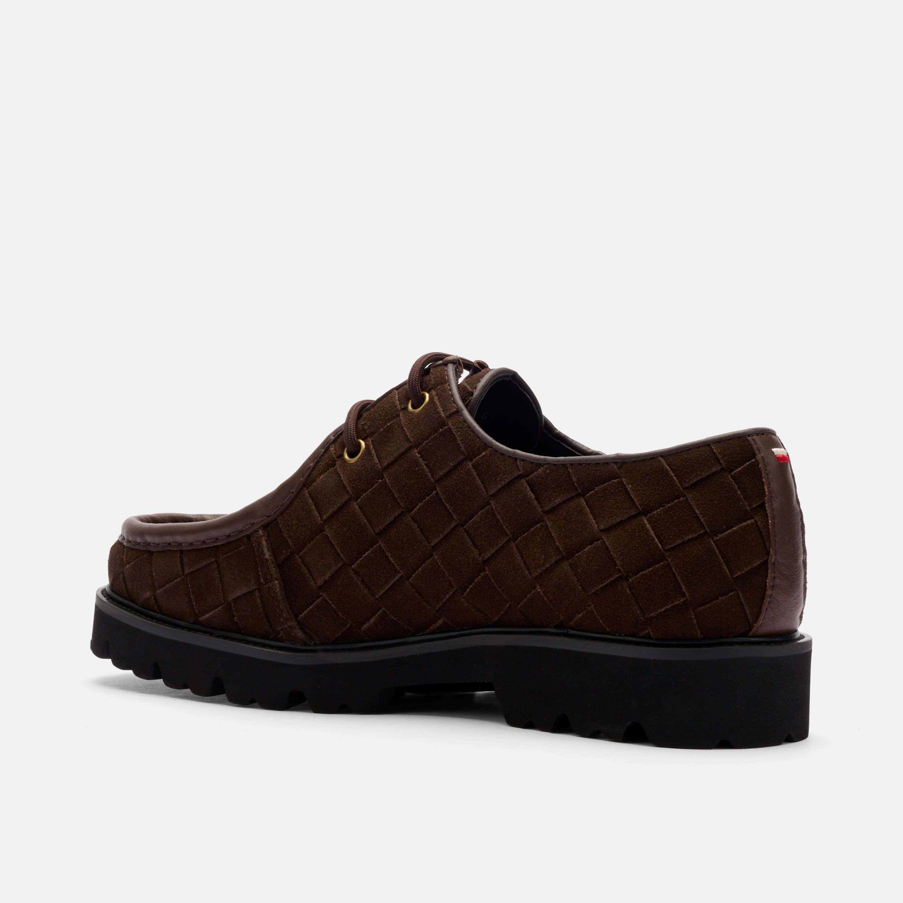 Montana Brown Woven Suede Moc Toe Derbys