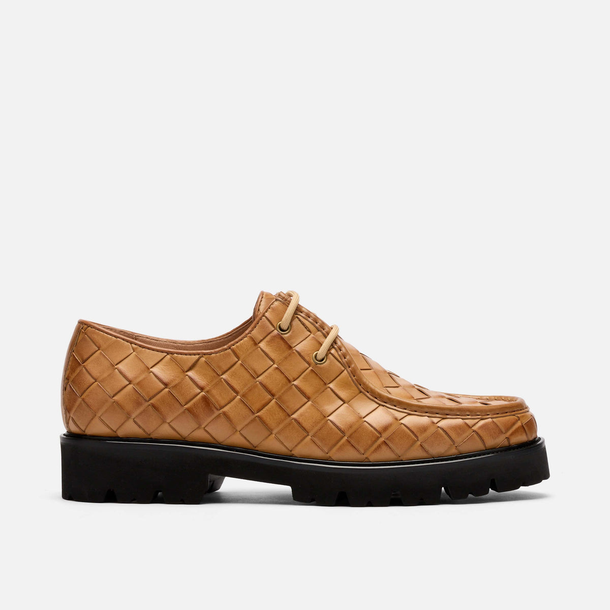 Montana Woven Leather Moc Toe Derbys