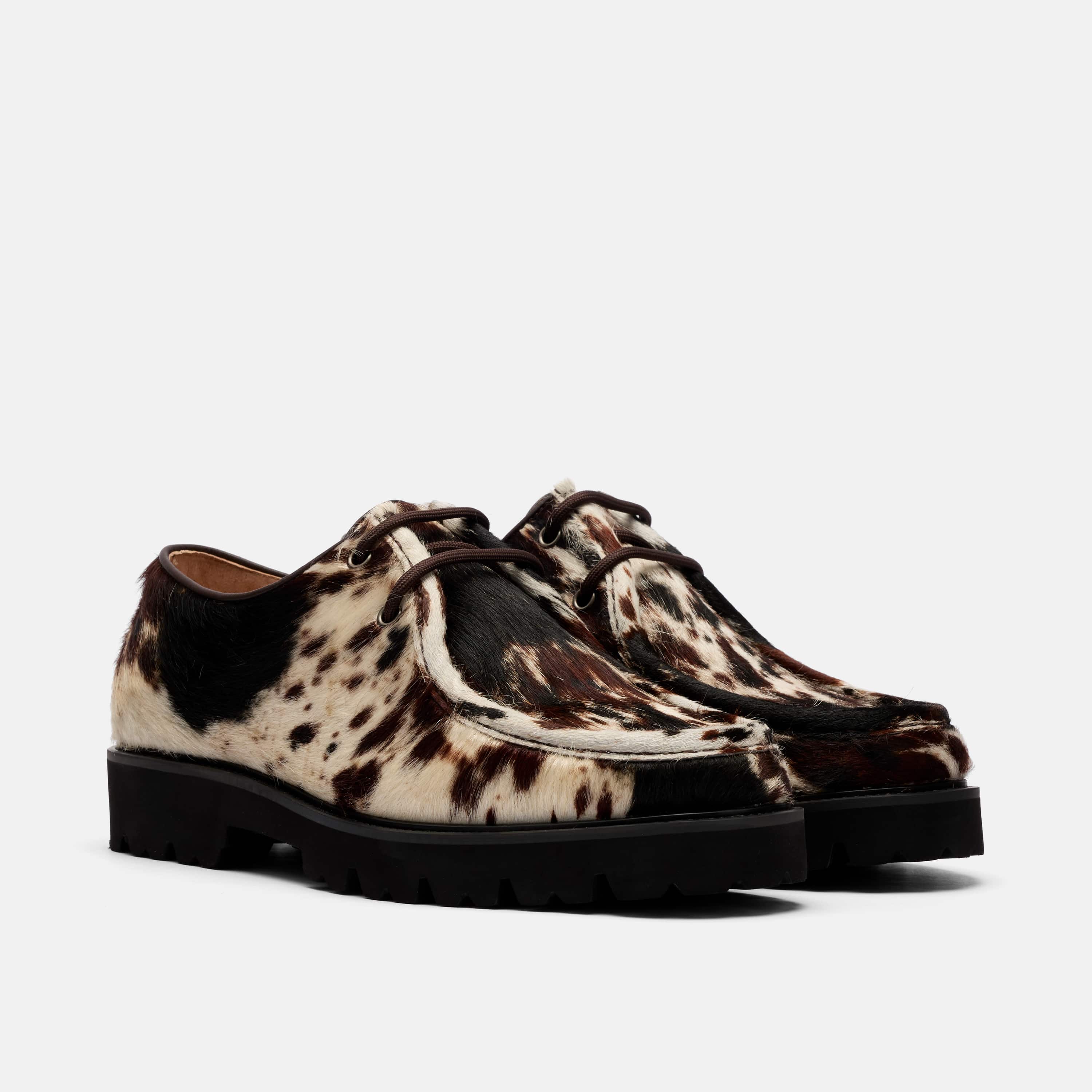 Montana Dark Horse Pony Hair Moc Toe Derbys
