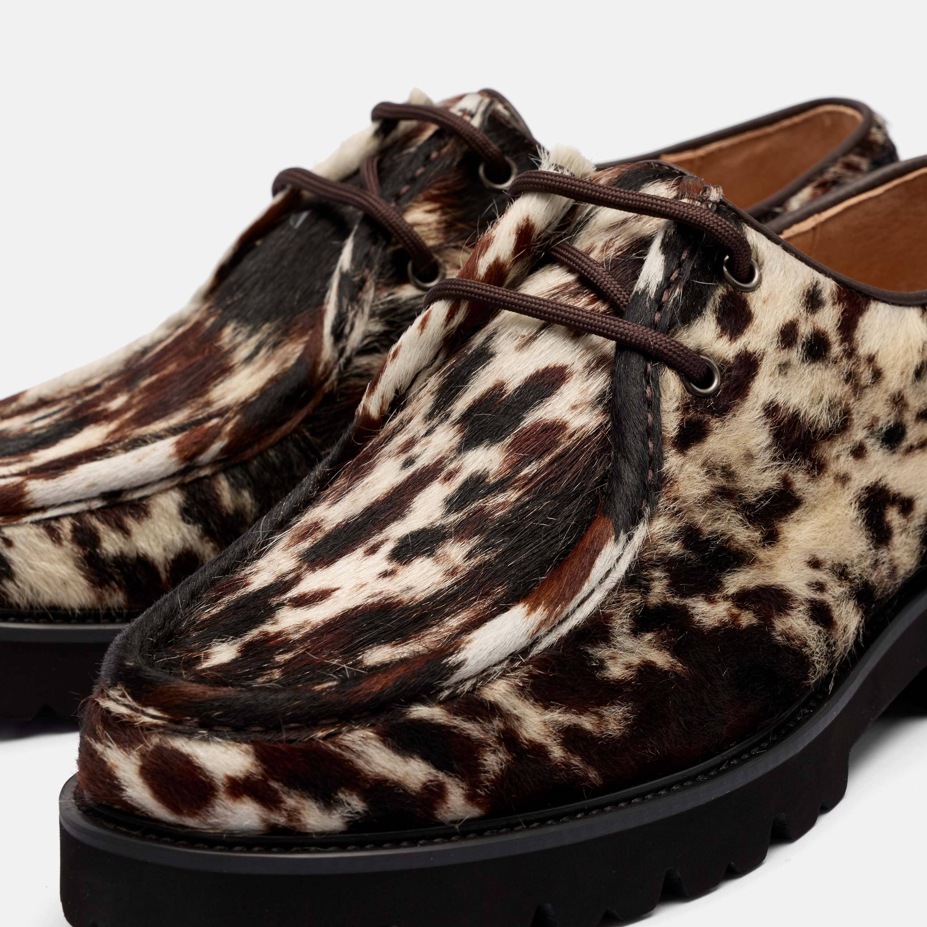 Montana Dark Horse Pony Hair Moc Toe Derbys