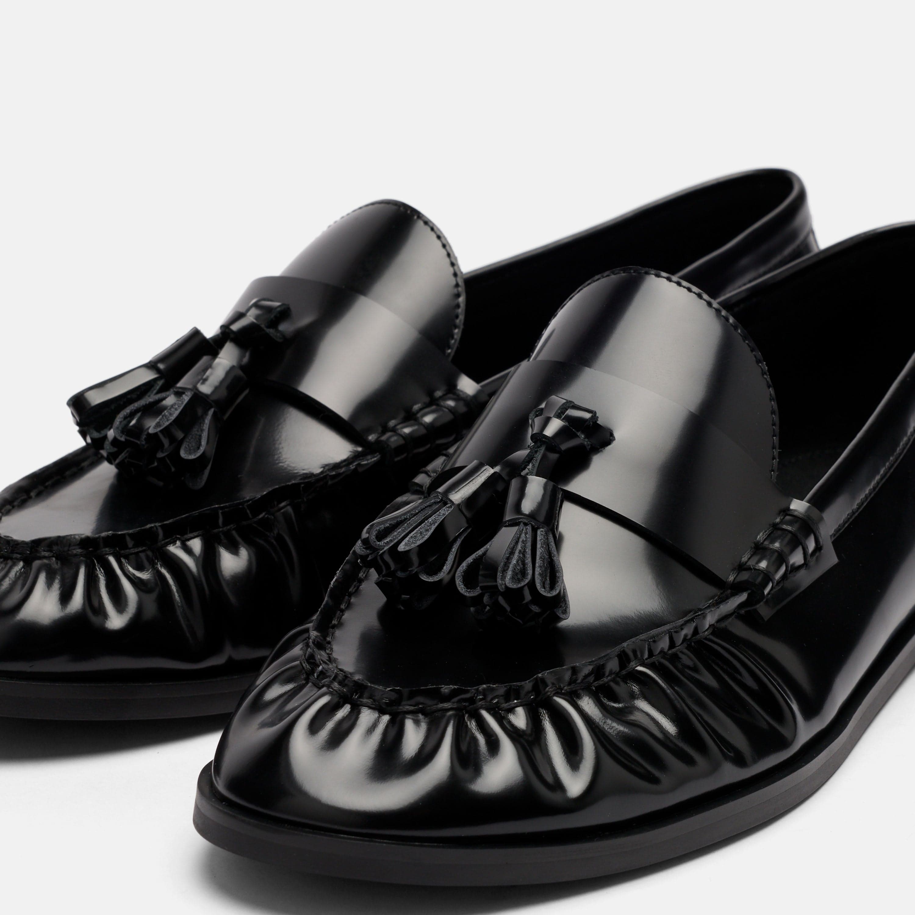 Morgan Black Patent Leather Tassel Loafers