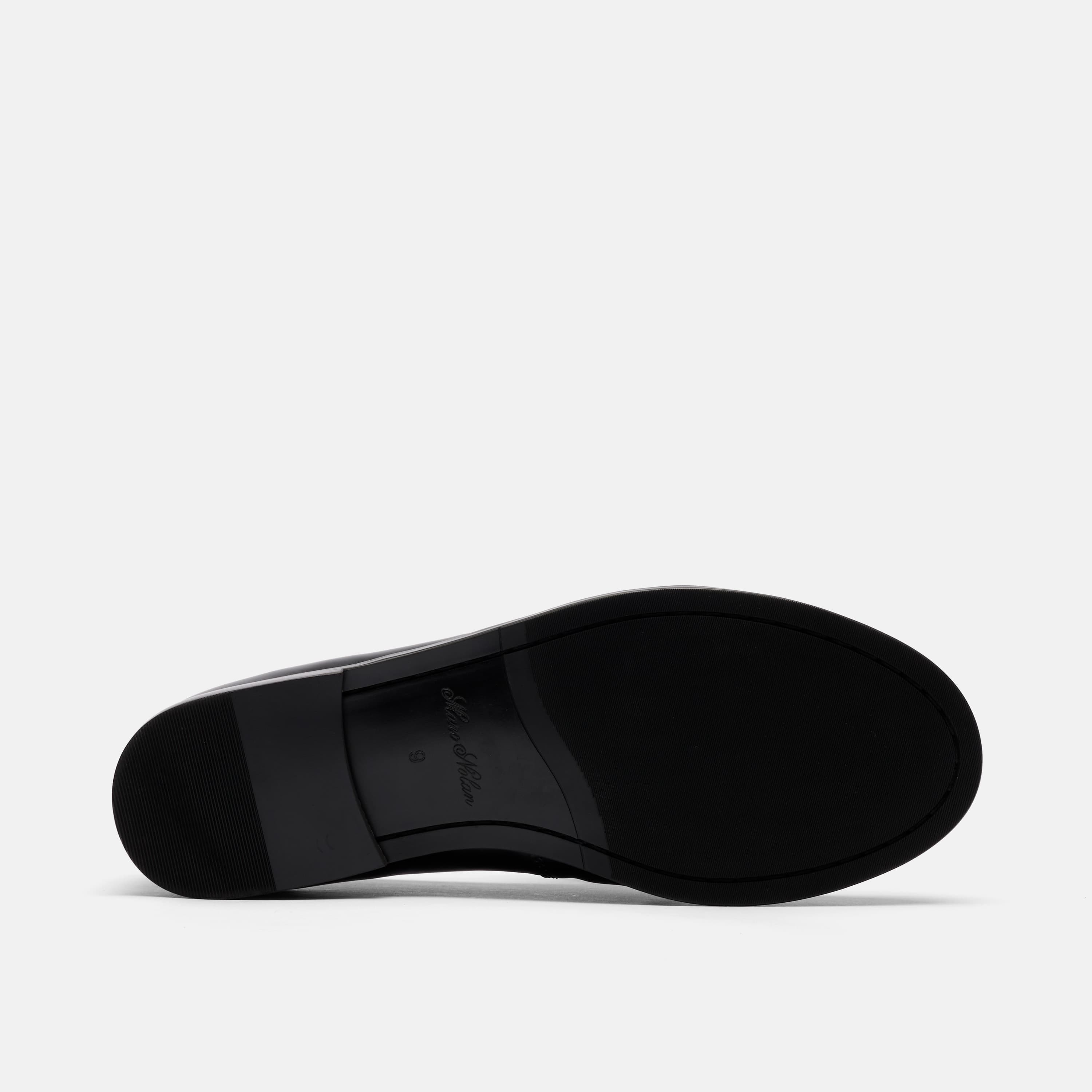 Morgan Black Pleated Leather Tassel Loafers