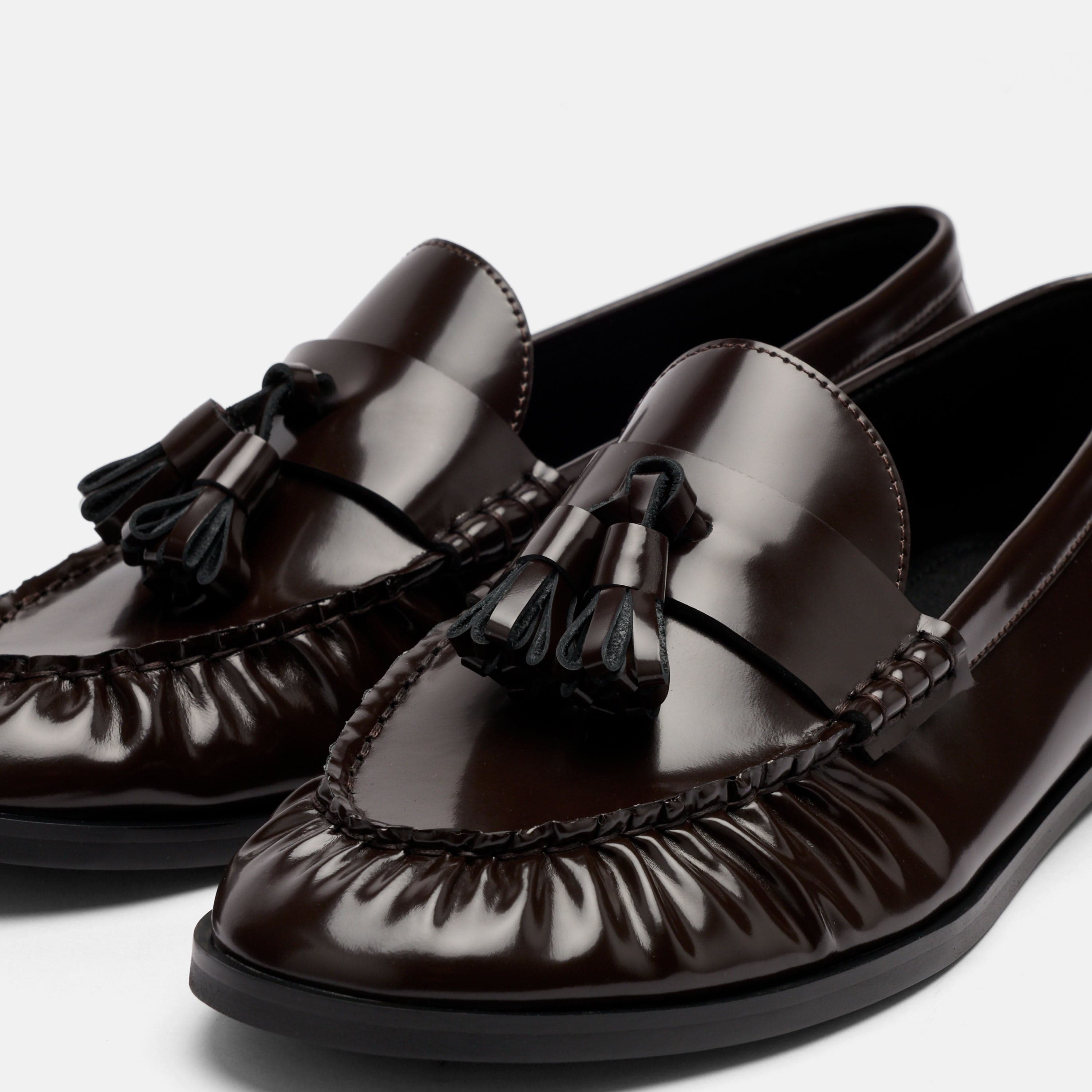 Morgan Dark Cherry Patent Leather Tassel Loafers