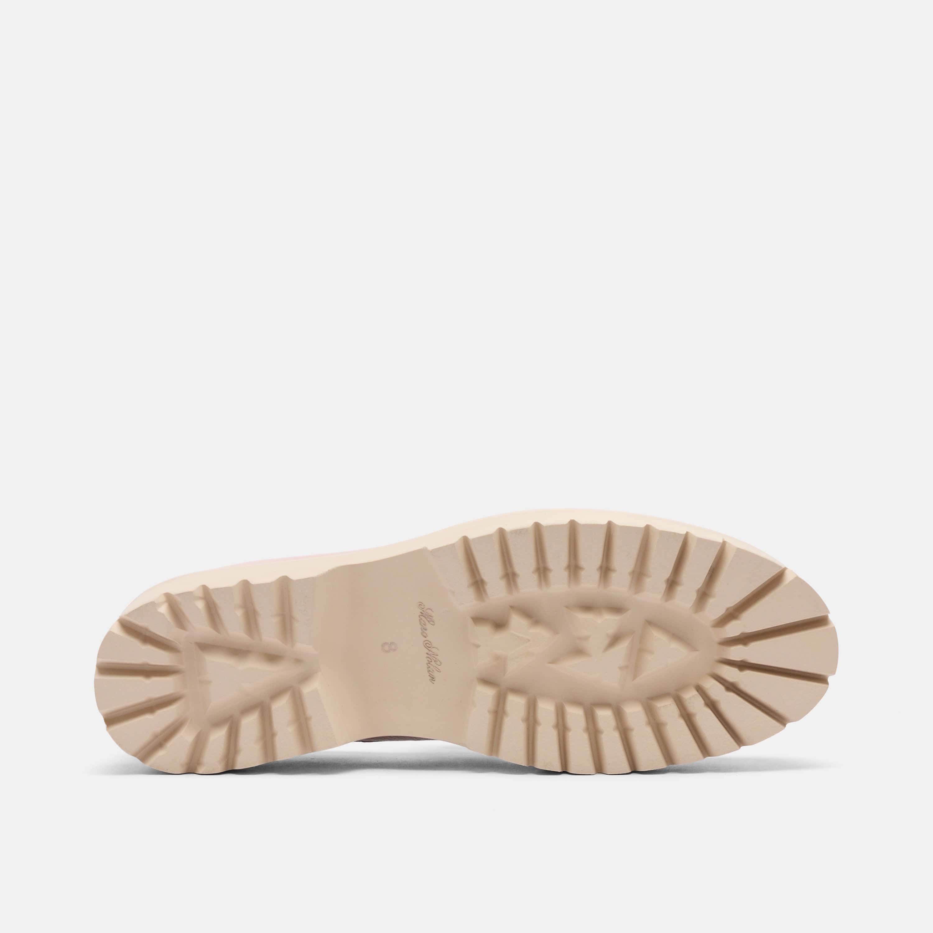 Ms. Adler Pastel Colorblock Leather Lug Penny Loafers