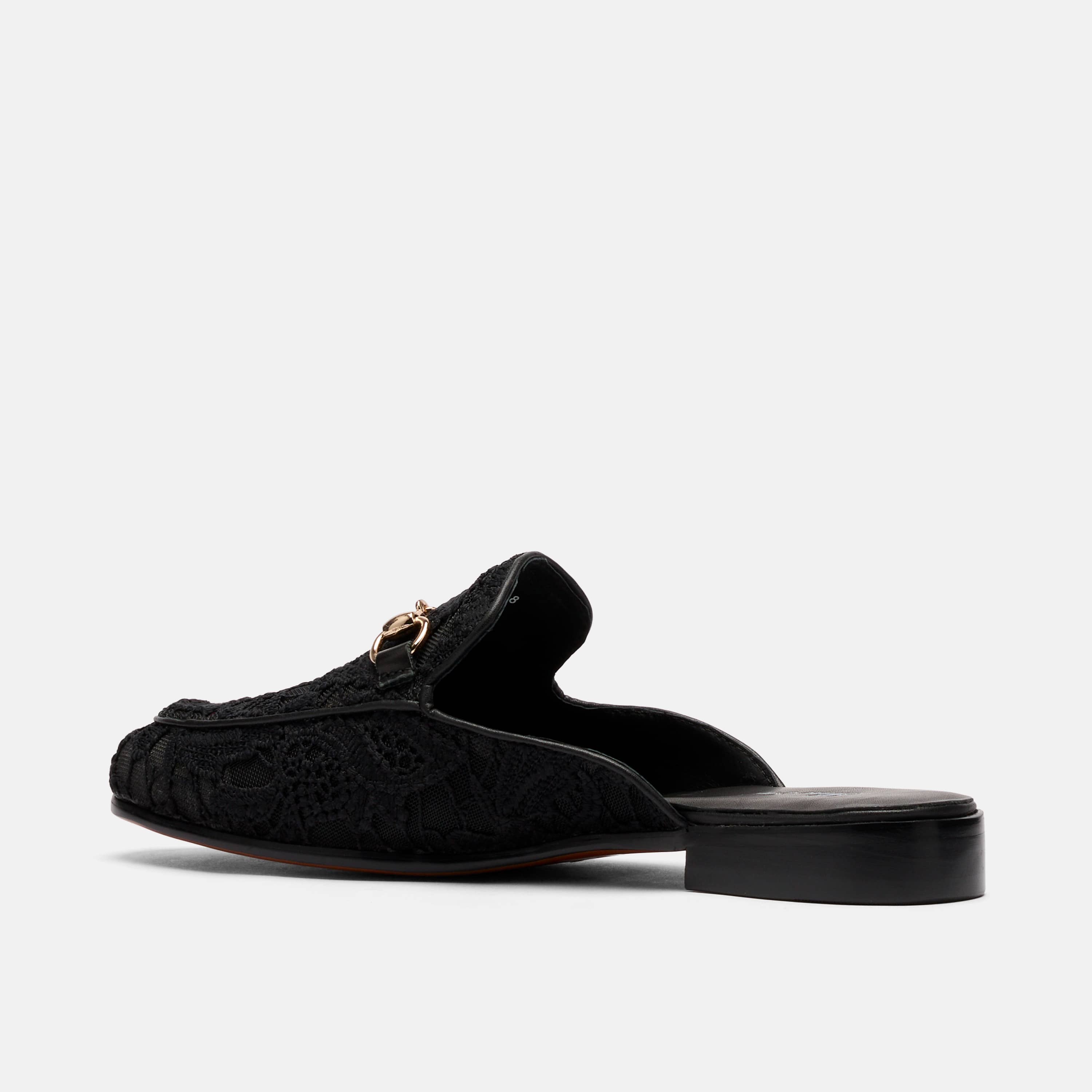 Ms. Del Sol Black Lace Bit Loafer Mule