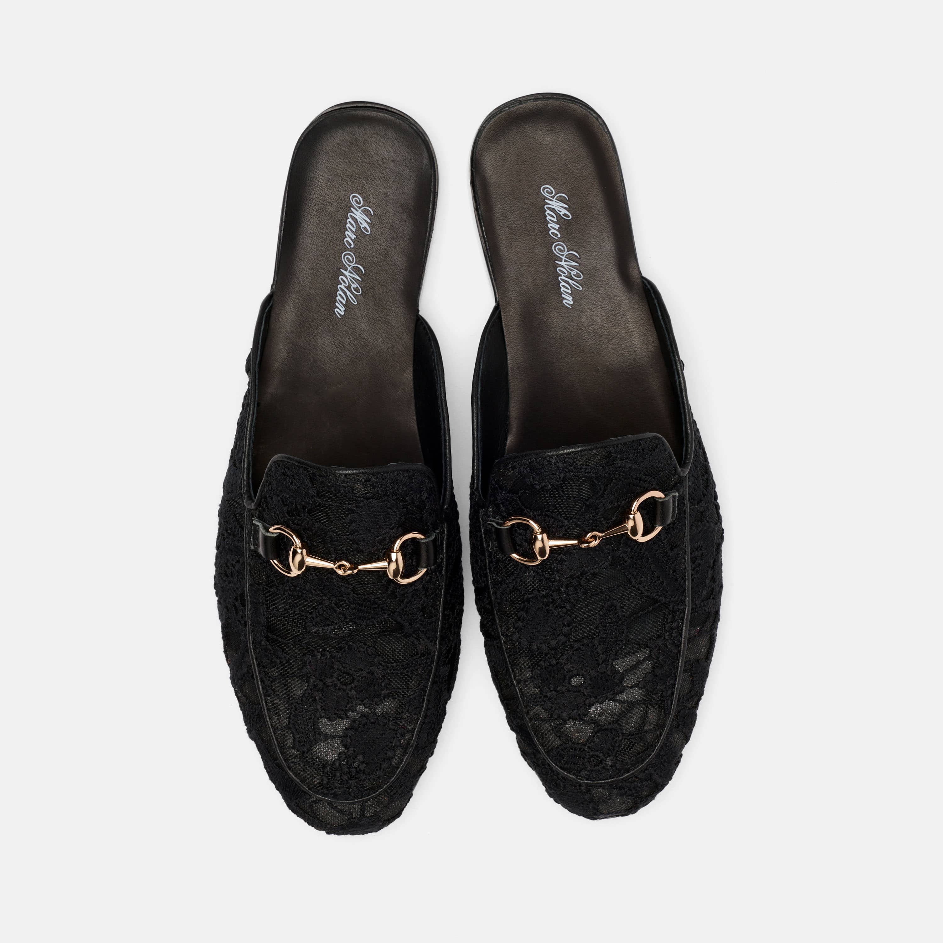 Ms. Del Sol Black Lace Bit Loafer Mule
