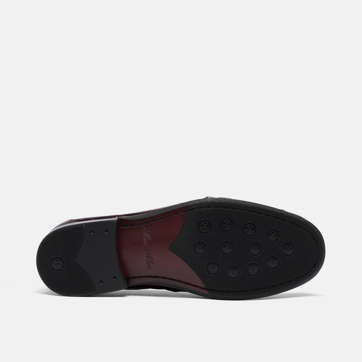 Ms. Kennedy Burgundy Croc Pleated Penny Loafer