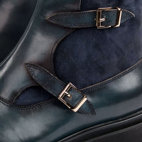Grant Navy Buckle Boots