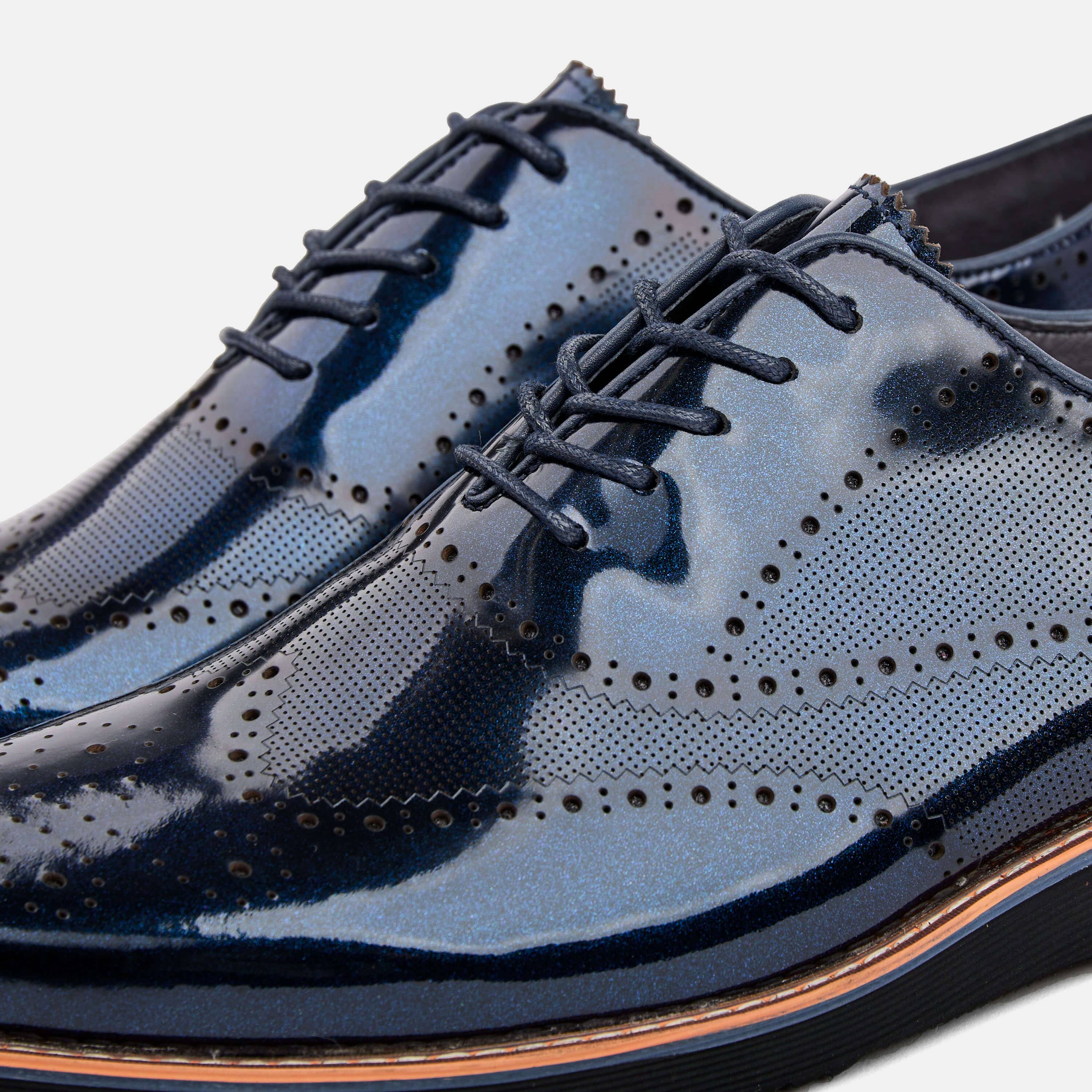 Marc Nolan Wingtip hot Oxford patent navy shoes size 13