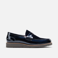 Abe Navy Patent Leather Penny Loafers