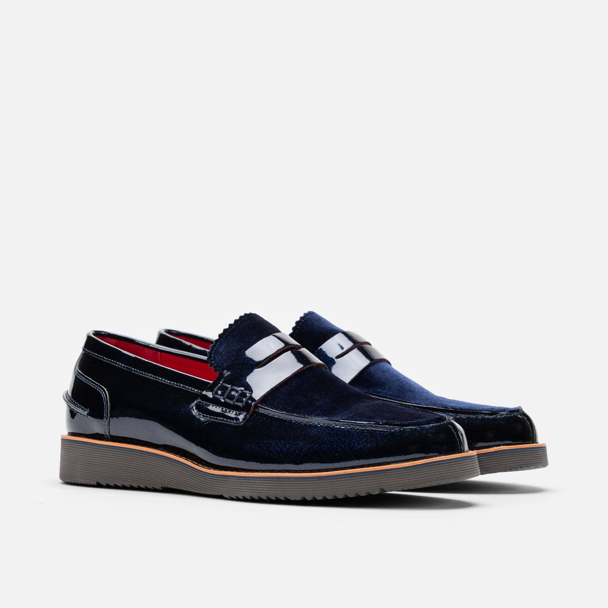 Abe Navy Patent Leather Penny Loafers