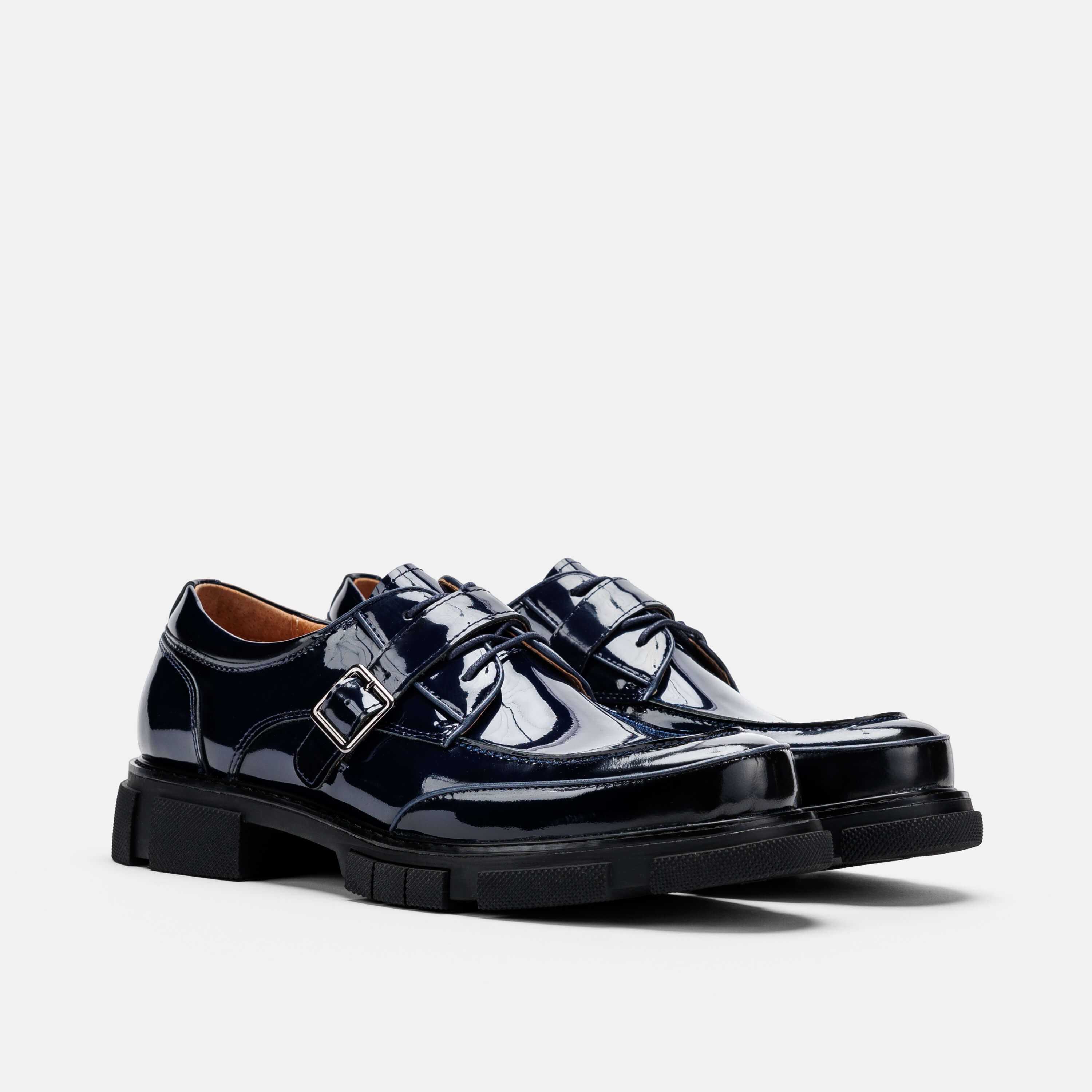 Atlas Low Patent Navy Derbys