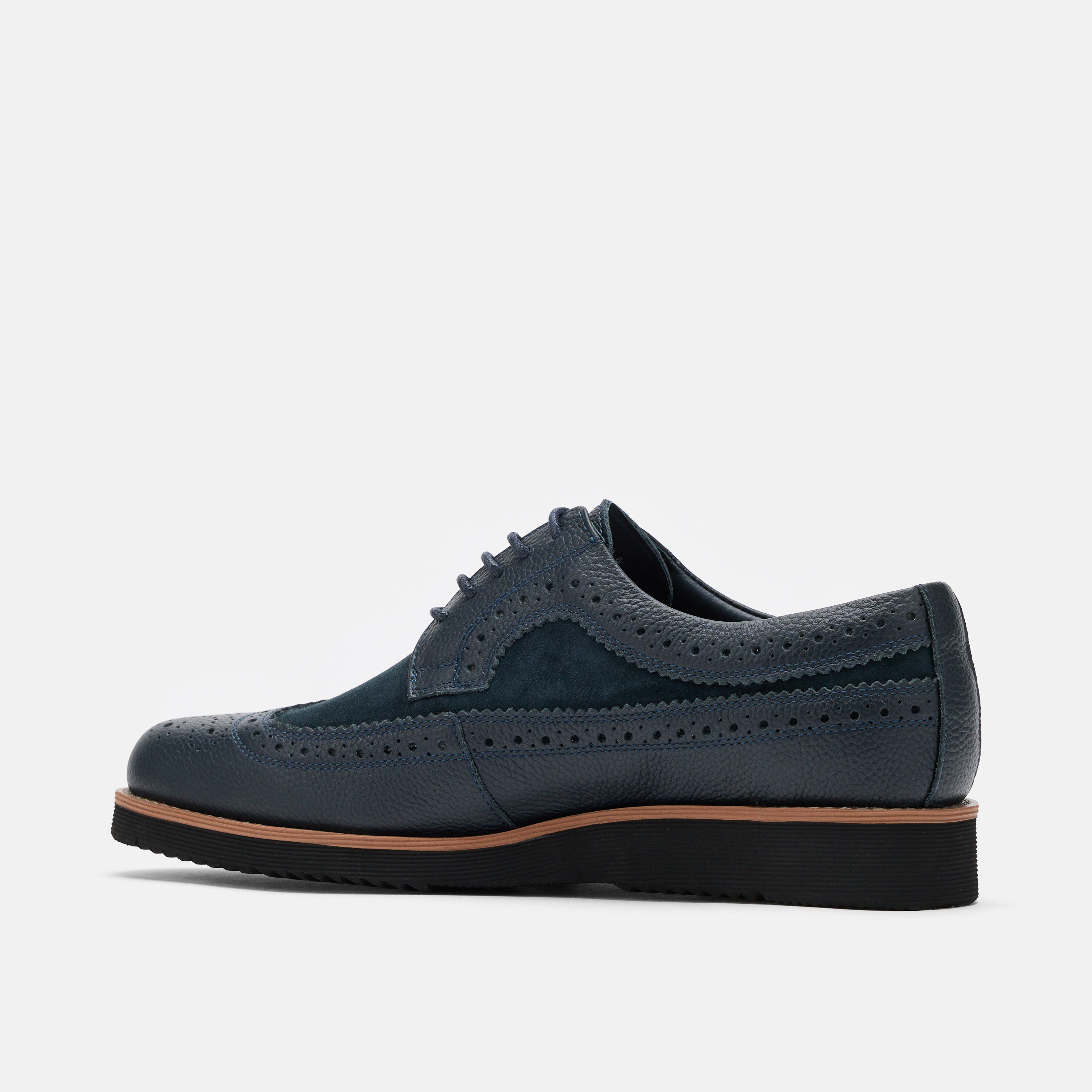 Alexander Navy Leather Longwing Sneakers