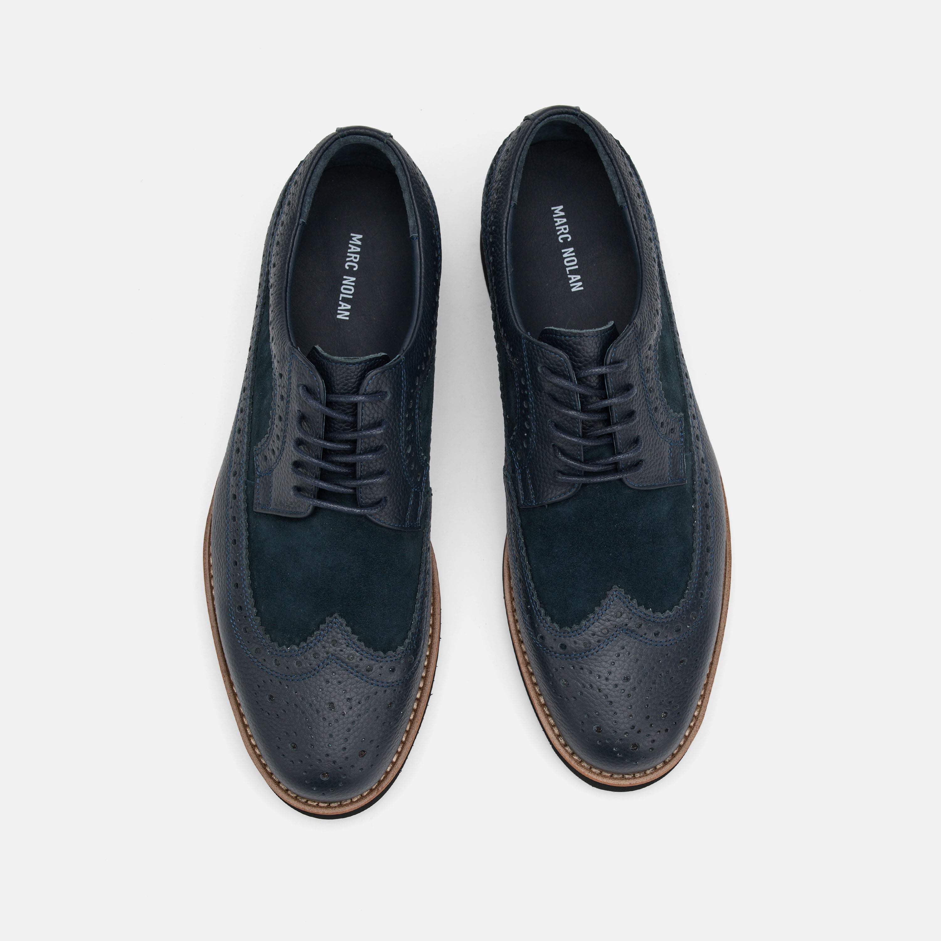 Alexander Navy Leather Longwing Sneakers