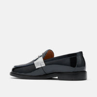 Calum Navy Patent Leather Penny Loafers