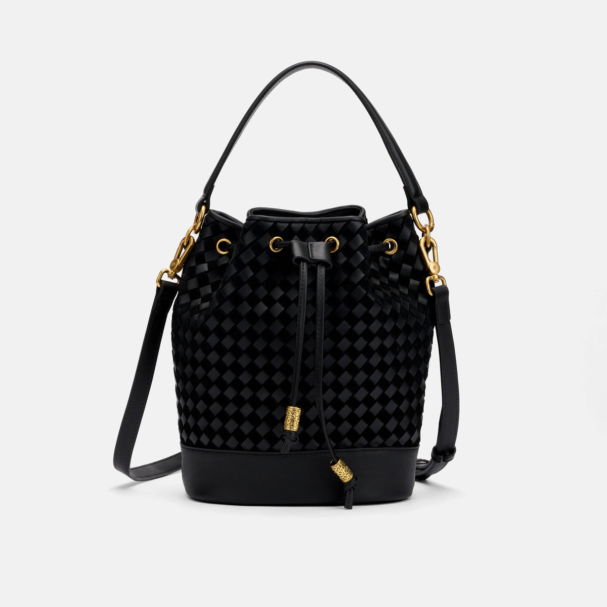 Nora Woven Leather Bucket Bag