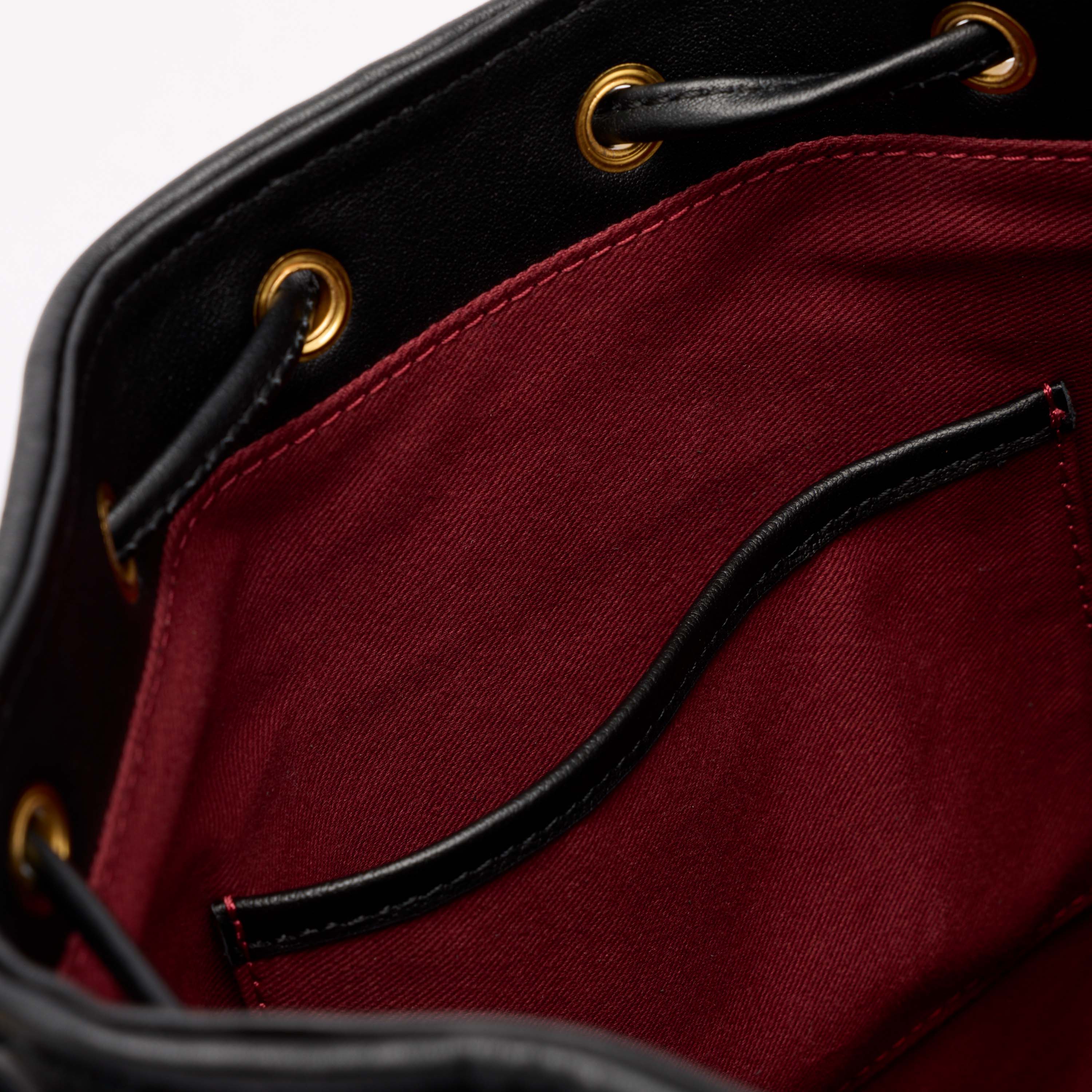 Nora Black Woven Leather Bucket Bag