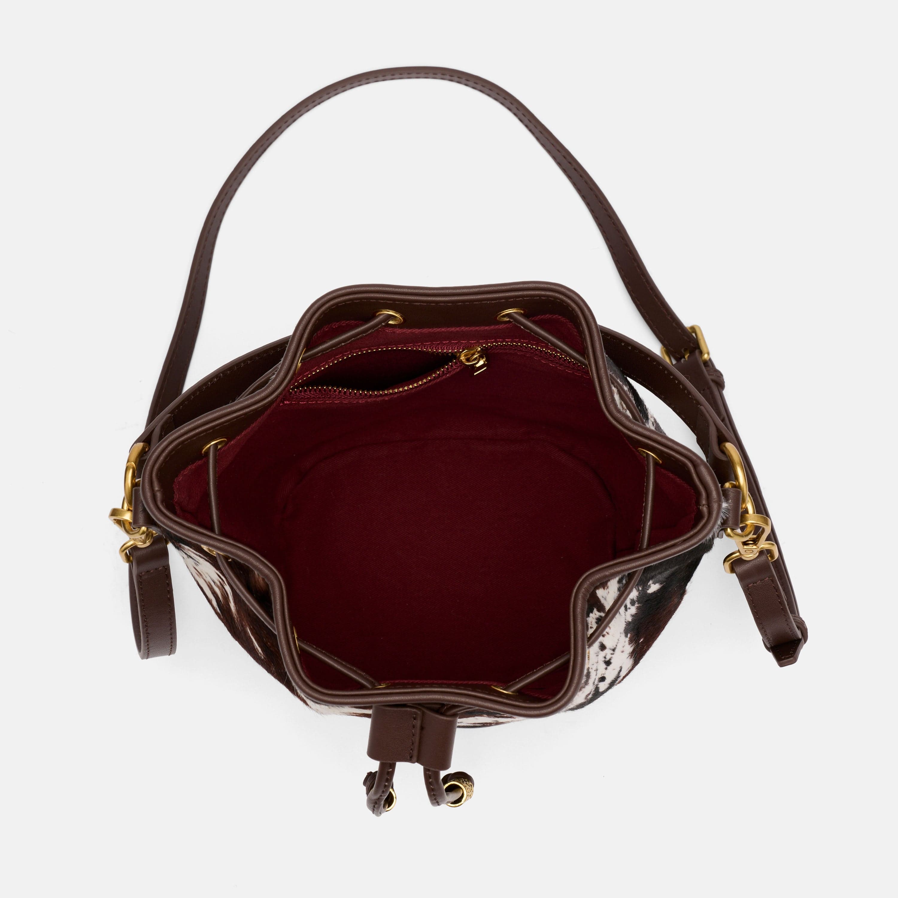 Nora Dark Horse Pony Hair Bucket Bag